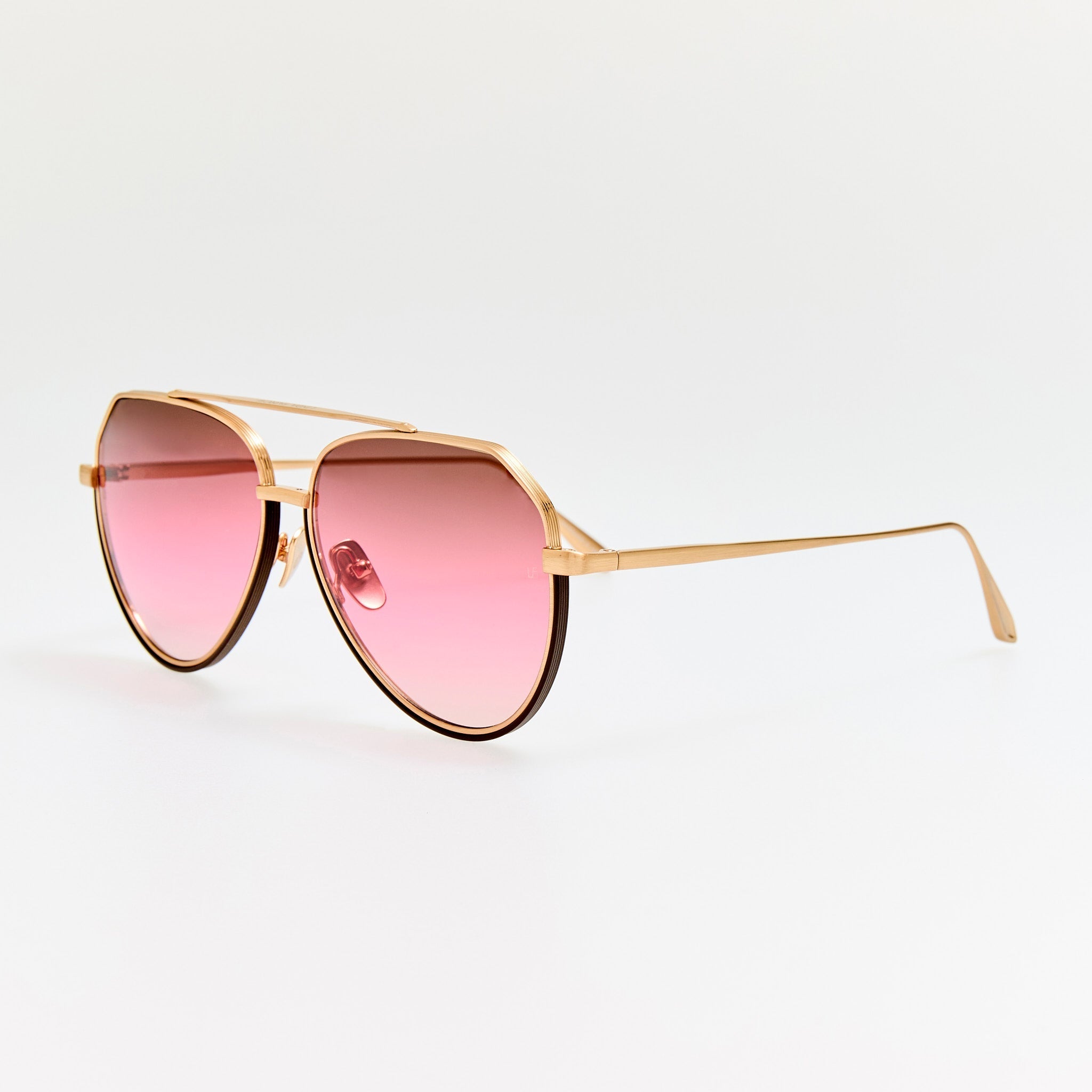 Bayer Sunglasses in Matt Champagne and Pink - LINDA FARROW - Sunglasses -