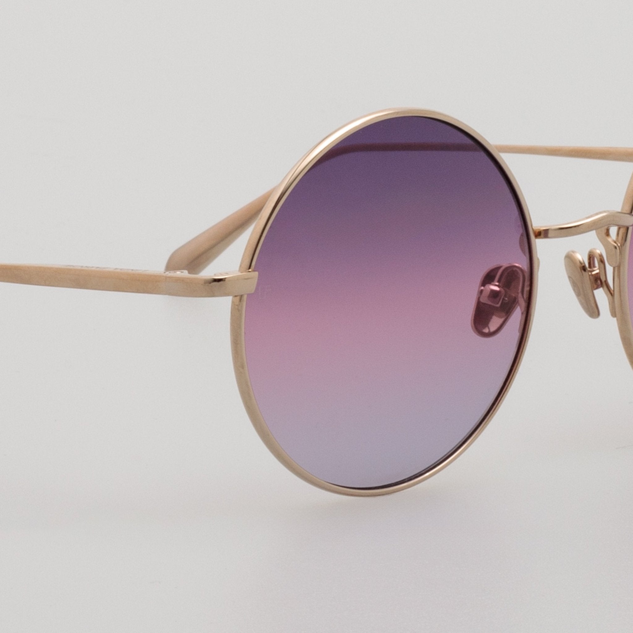Bea Sunglasses in 22K Gold and Purple - LINDA FARROW - Sunglasses -
