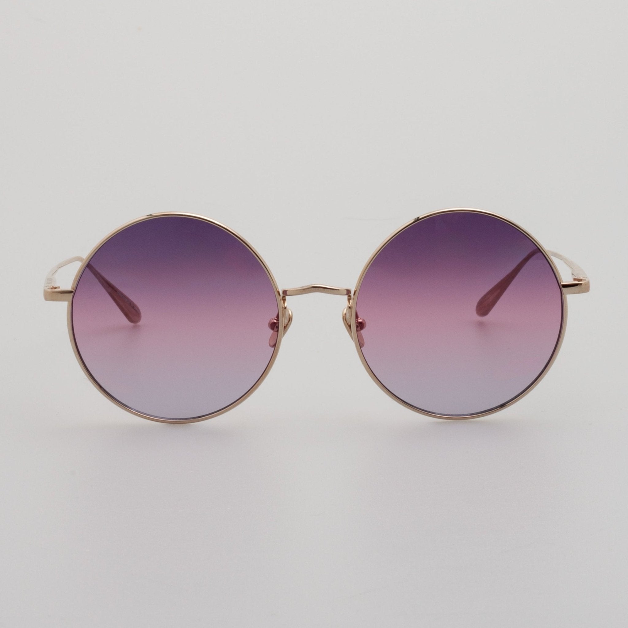 Bea Sunglasses in 22K Gold and Purple - LINDA FARROW - Sunglasses -