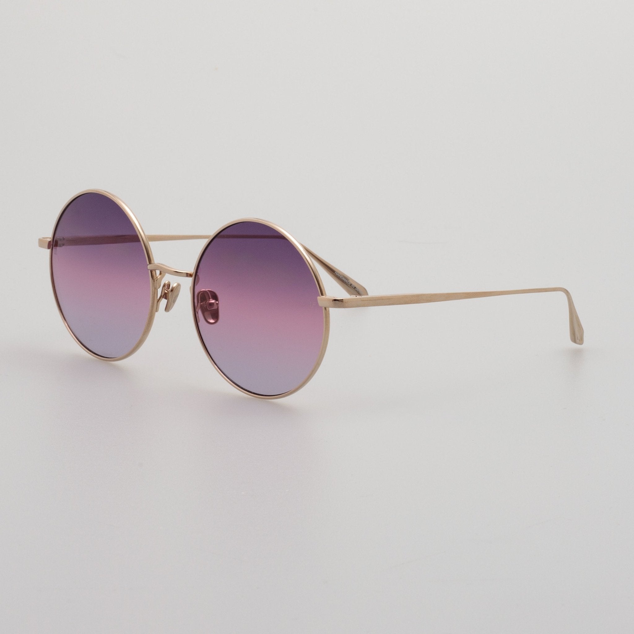 Bea Sunglasses in 22K Gold and Purple - LINDA FARROW - Sunglasses -