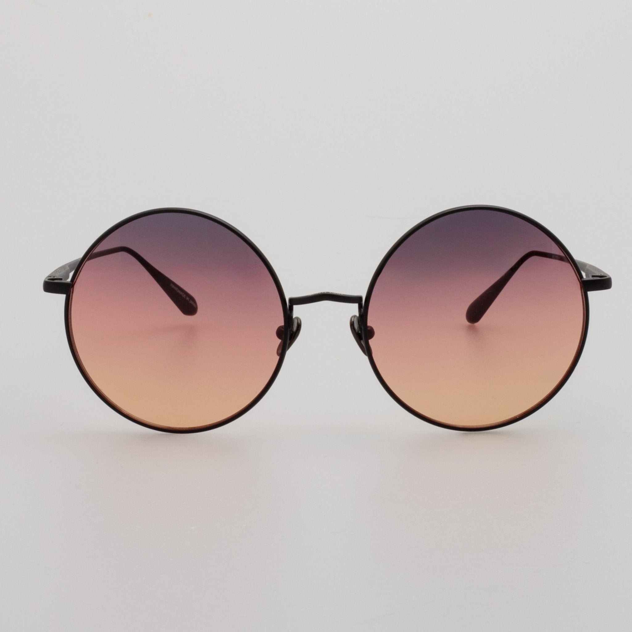 Bea Sunglasses in Matt Nickel and Sunset Lenses - LINDA FARROW - Sunglasses -