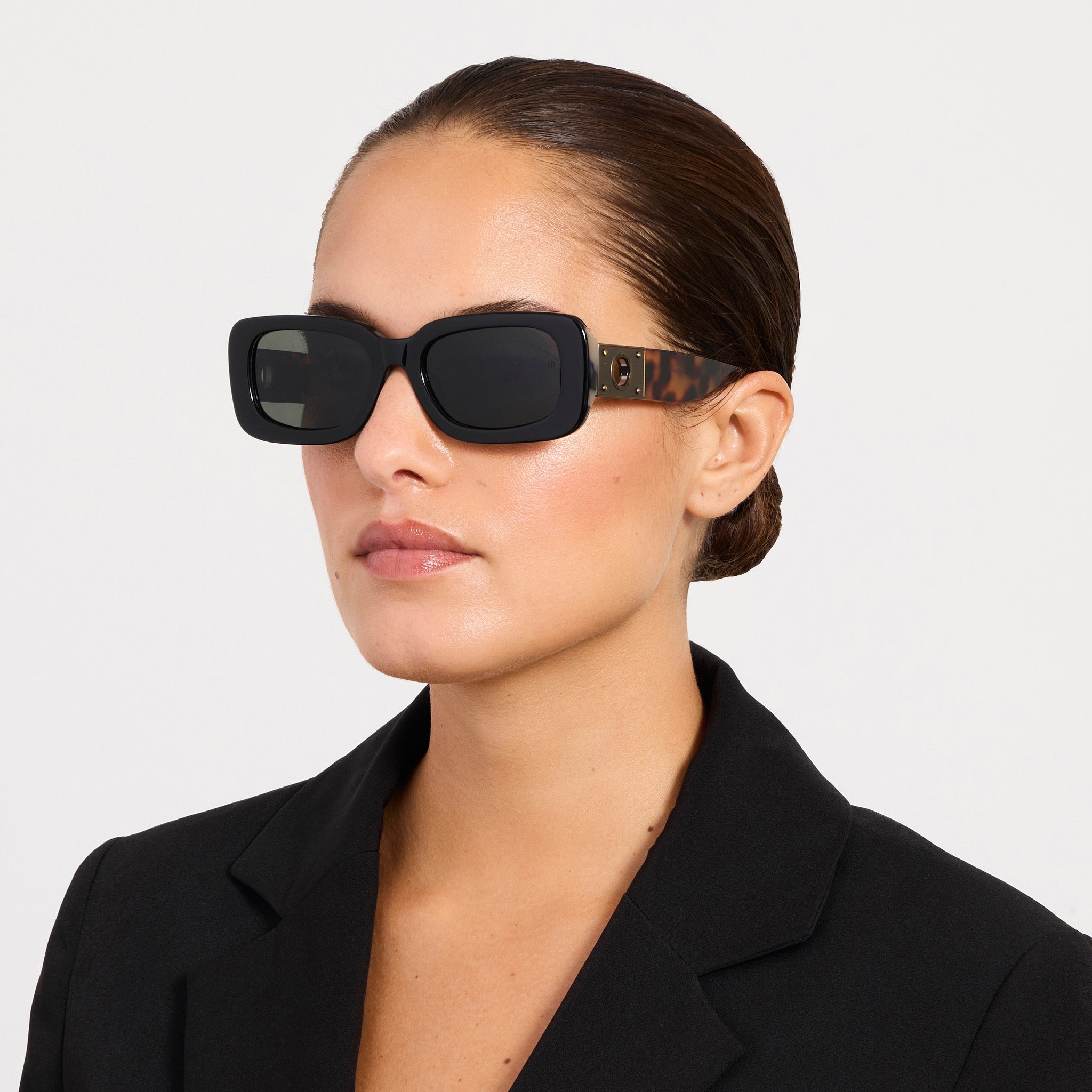 Belle Sunglasses in Black and Tortoiseshell - LINDA FARROW - Sunglasses -