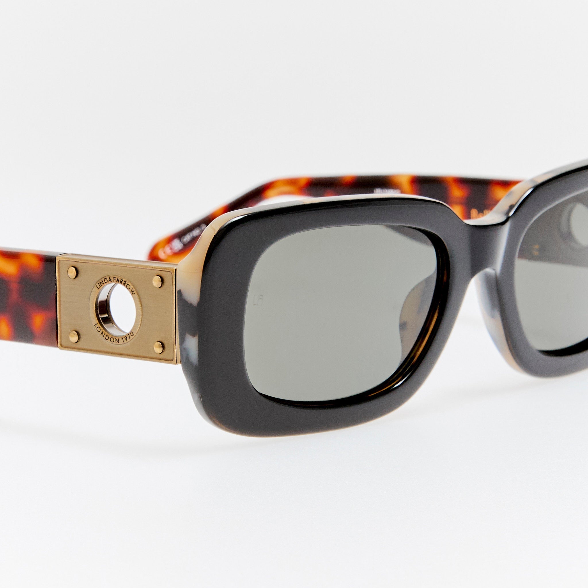 Belle Sunglasses in Black and Tortoiseshell - LINDA FARROW - Sunglasses -
