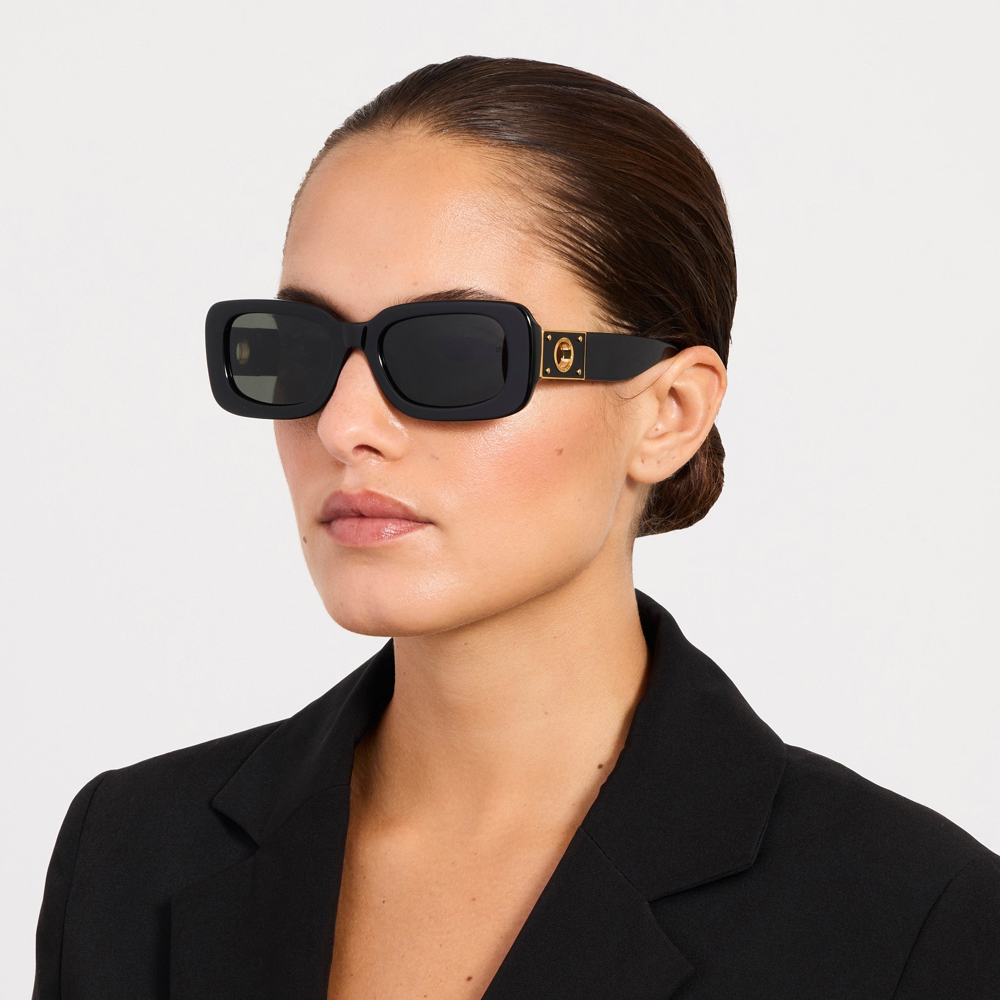 Belle Sunglasses in Black - LINDA FARROW - Sunglasses -