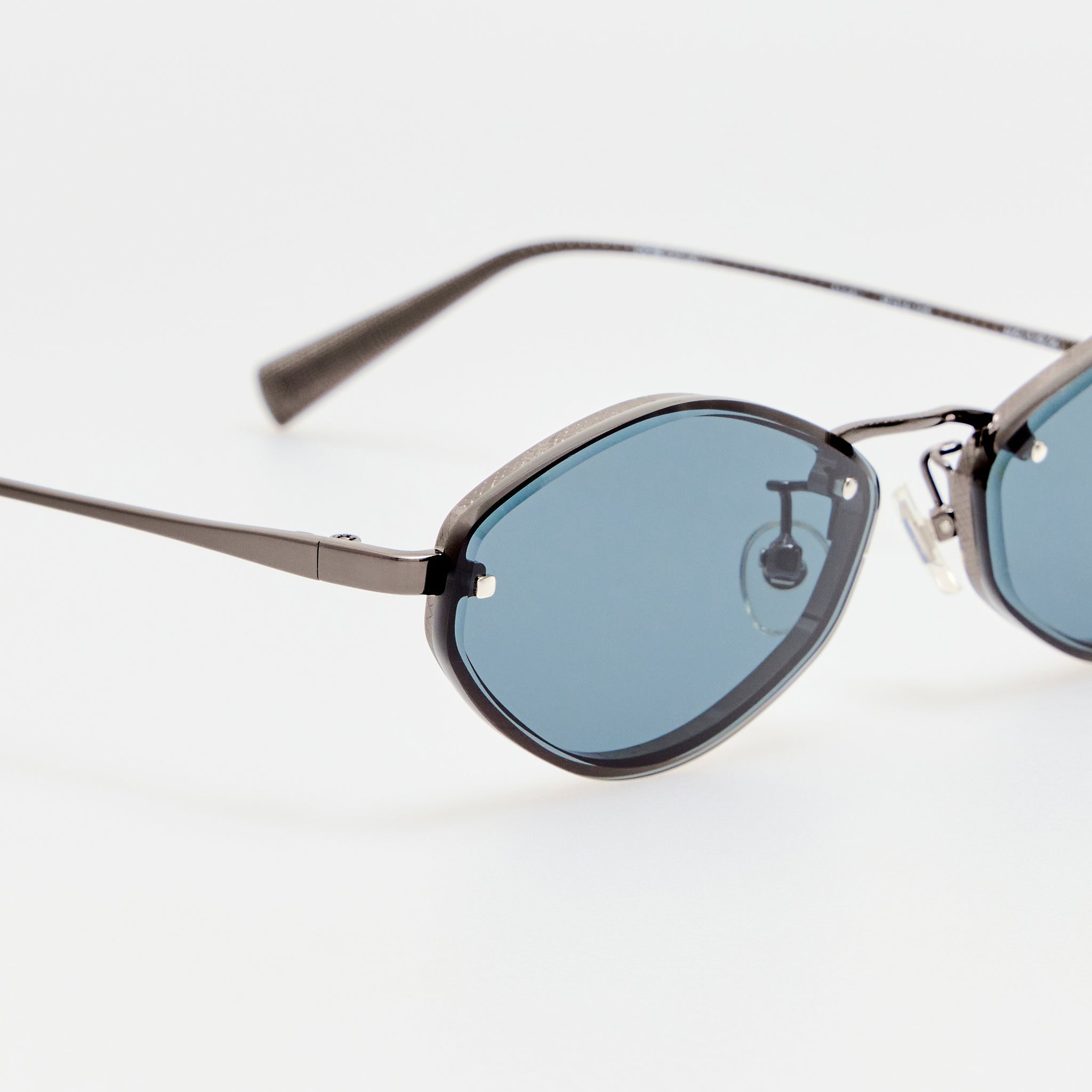 Bellini Sunglasses in Nickel and Smoke - LINDA FARROW-Sunglasses-