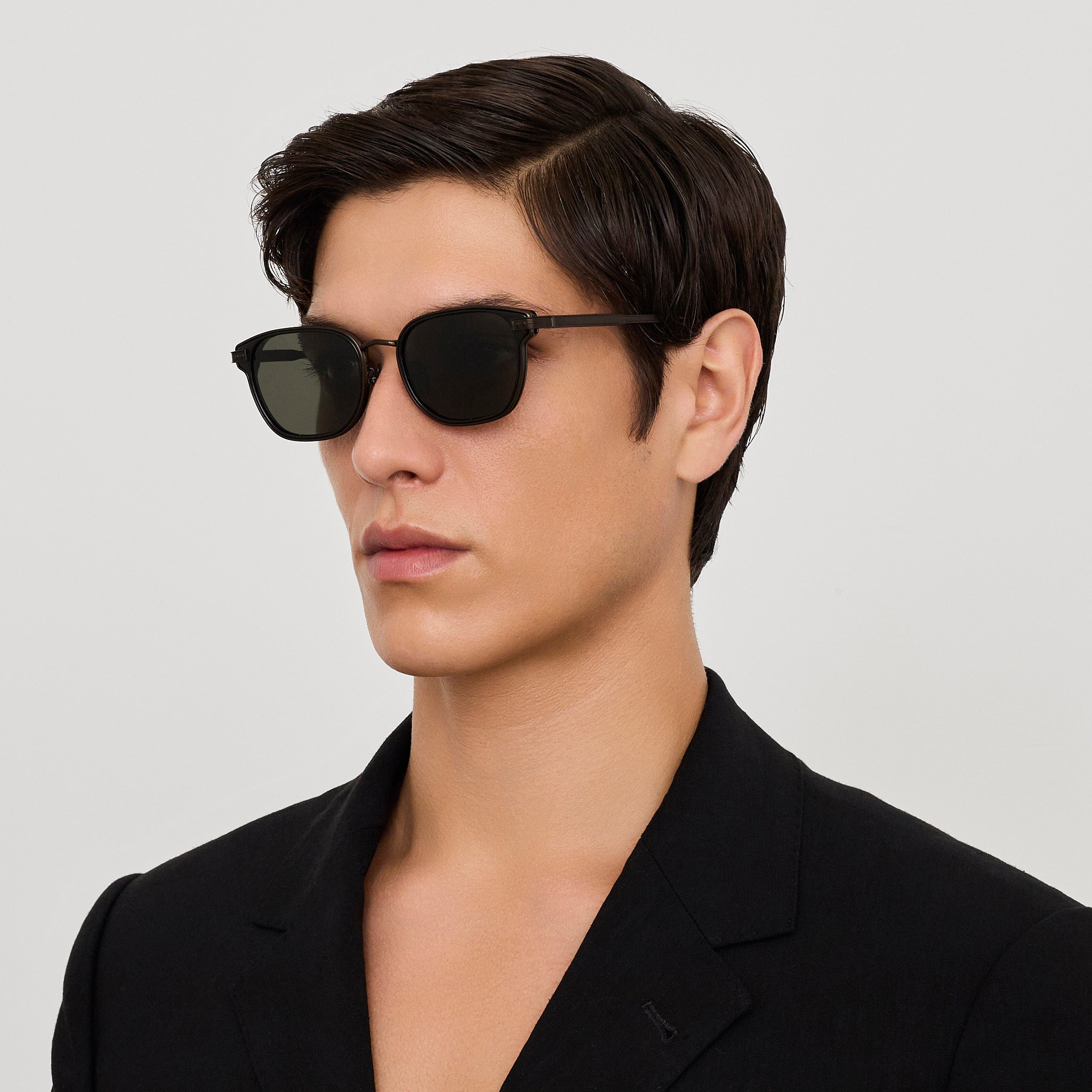 Blakher Sunglasses in Black Matt Nickel - LINDA FARROW - Sunglasses -