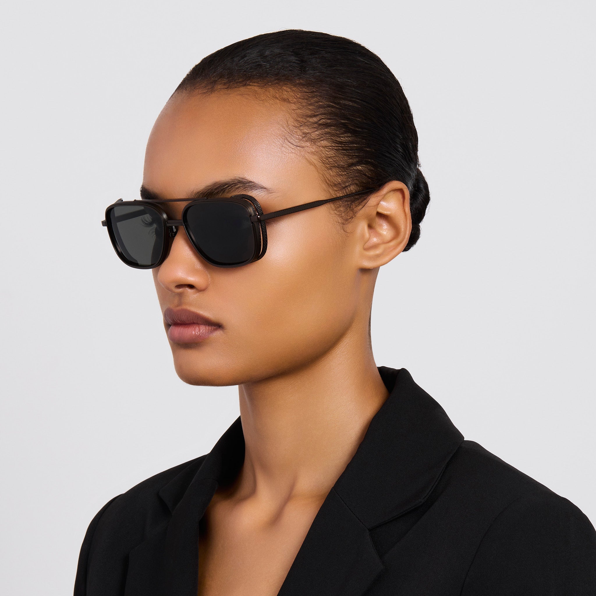 Boyd Explorer Sunglasses in Matt Black Nickel - LINDA FARROW - Sunglasses -
