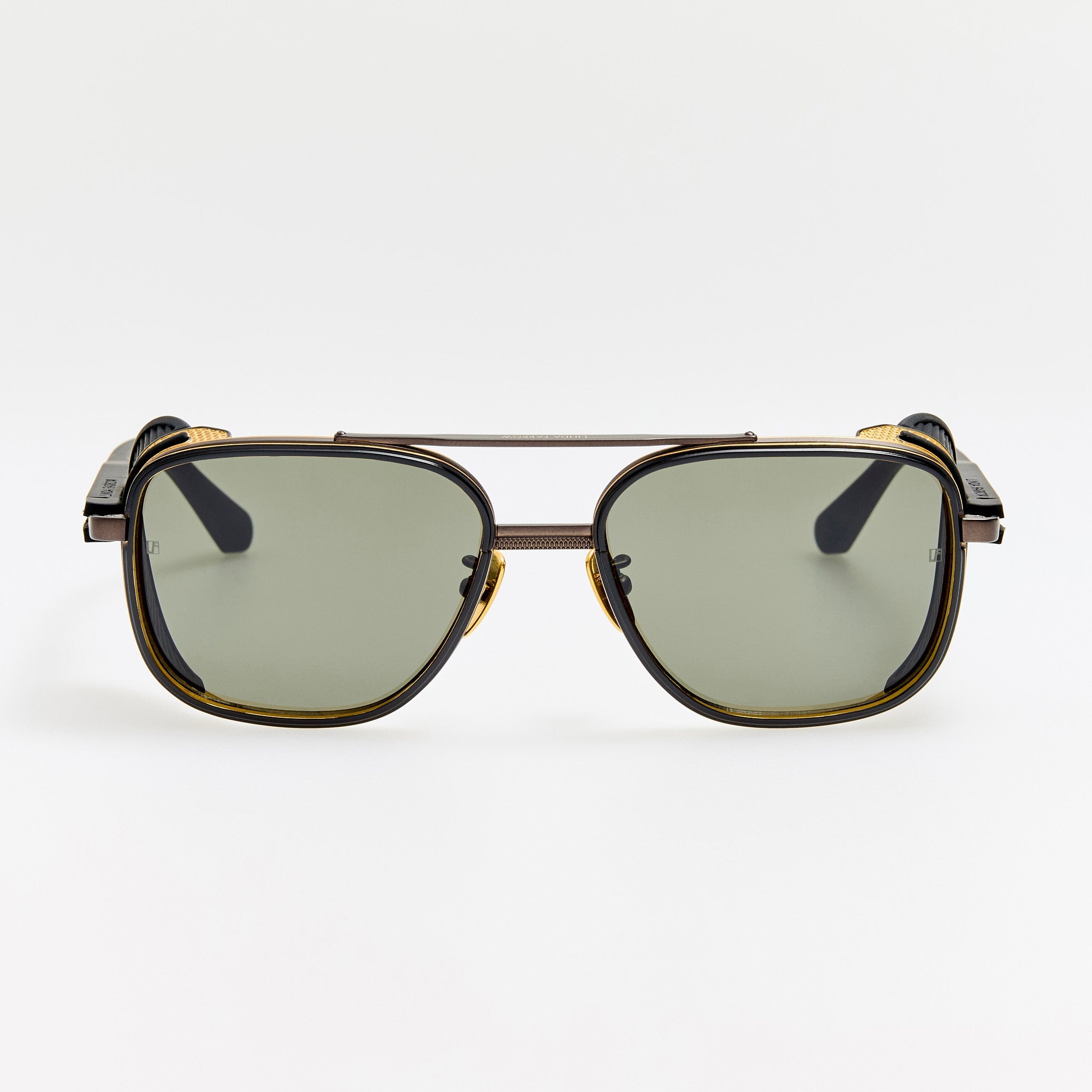 Boyd Explorer Sunglasses in Matt Nickel and 22K Gold - LINDA FARROW - Sunglasses -