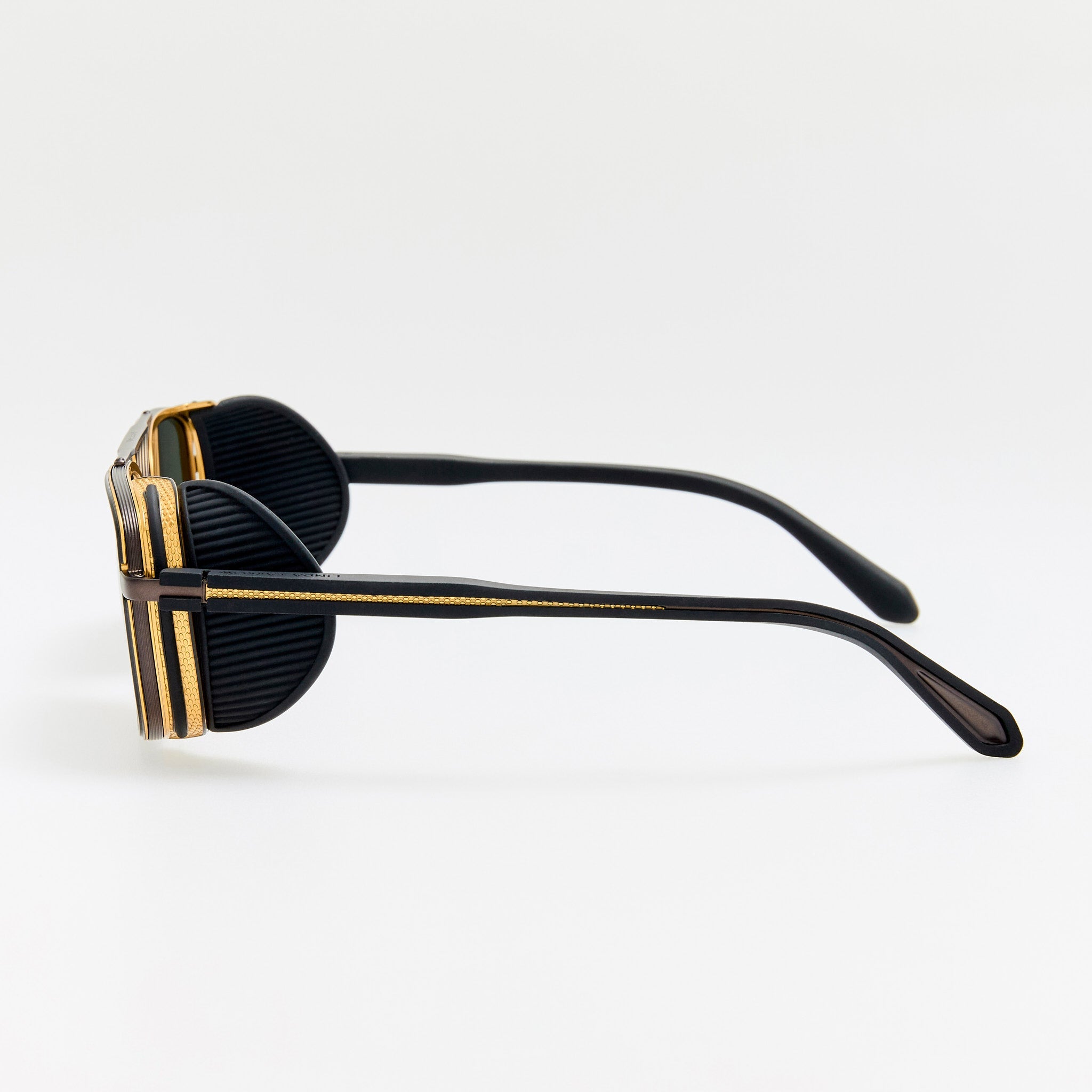 Boyd Explorer Sunglasses in Matt Nickel and 22K Gold - LINDA FARROW - Sunglasses -