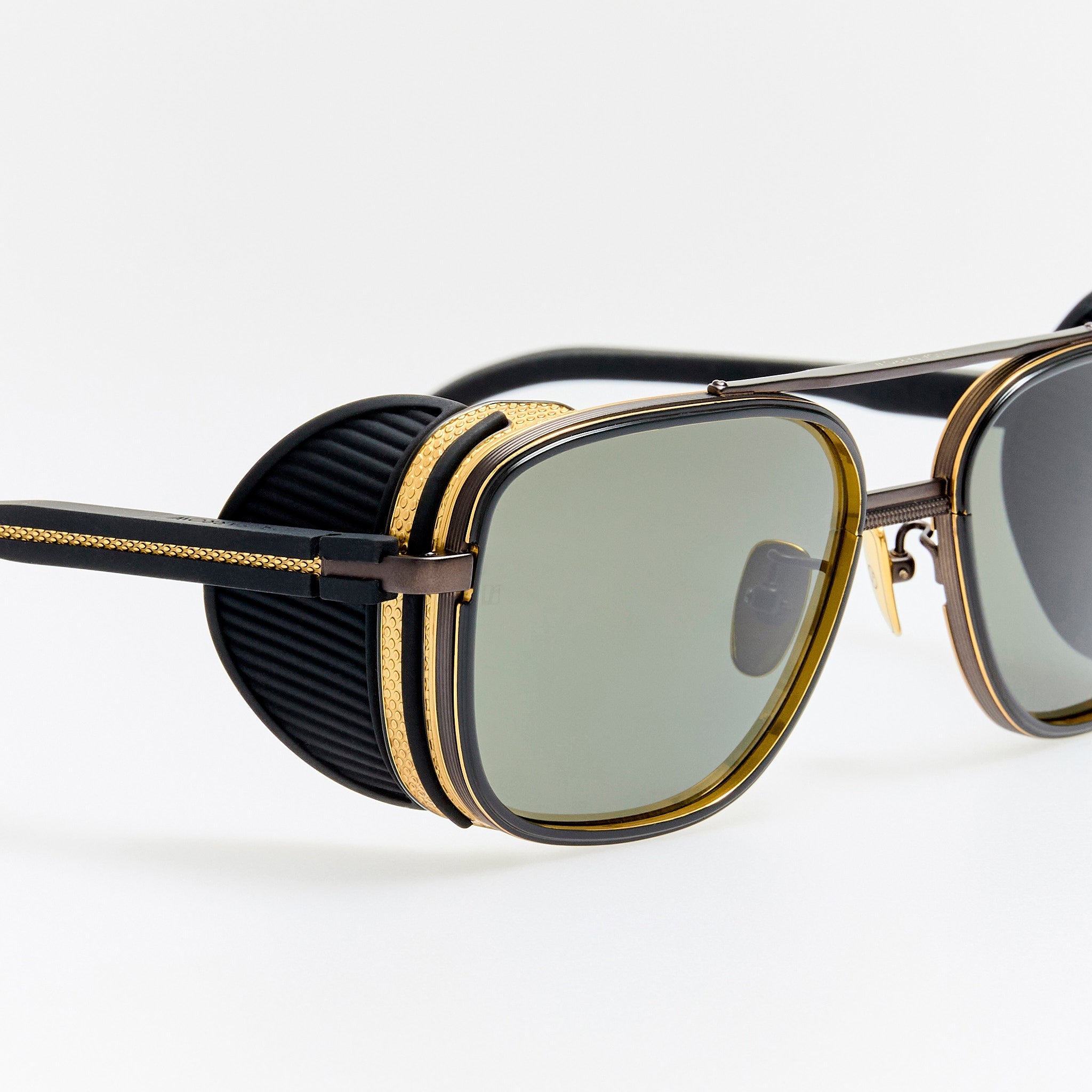 Boyd Explorer Sunglasses in Matt Nickel and 22K Gold - LINDA FARROW - Sunglasses -