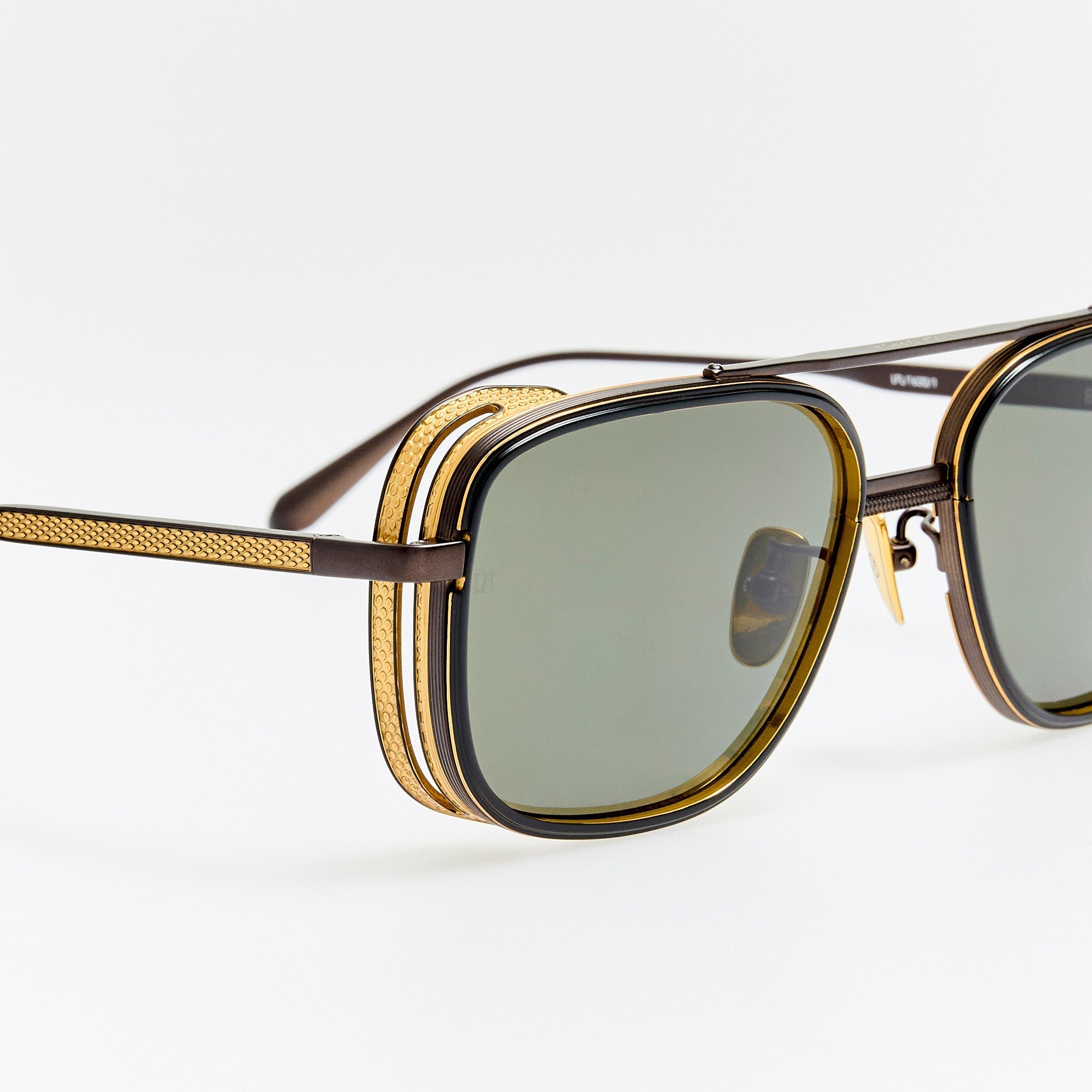 Boyd Explorer Sunglasses in Matt Nickel and 22K Gold - LINDA FARROW - Sunglasses -
