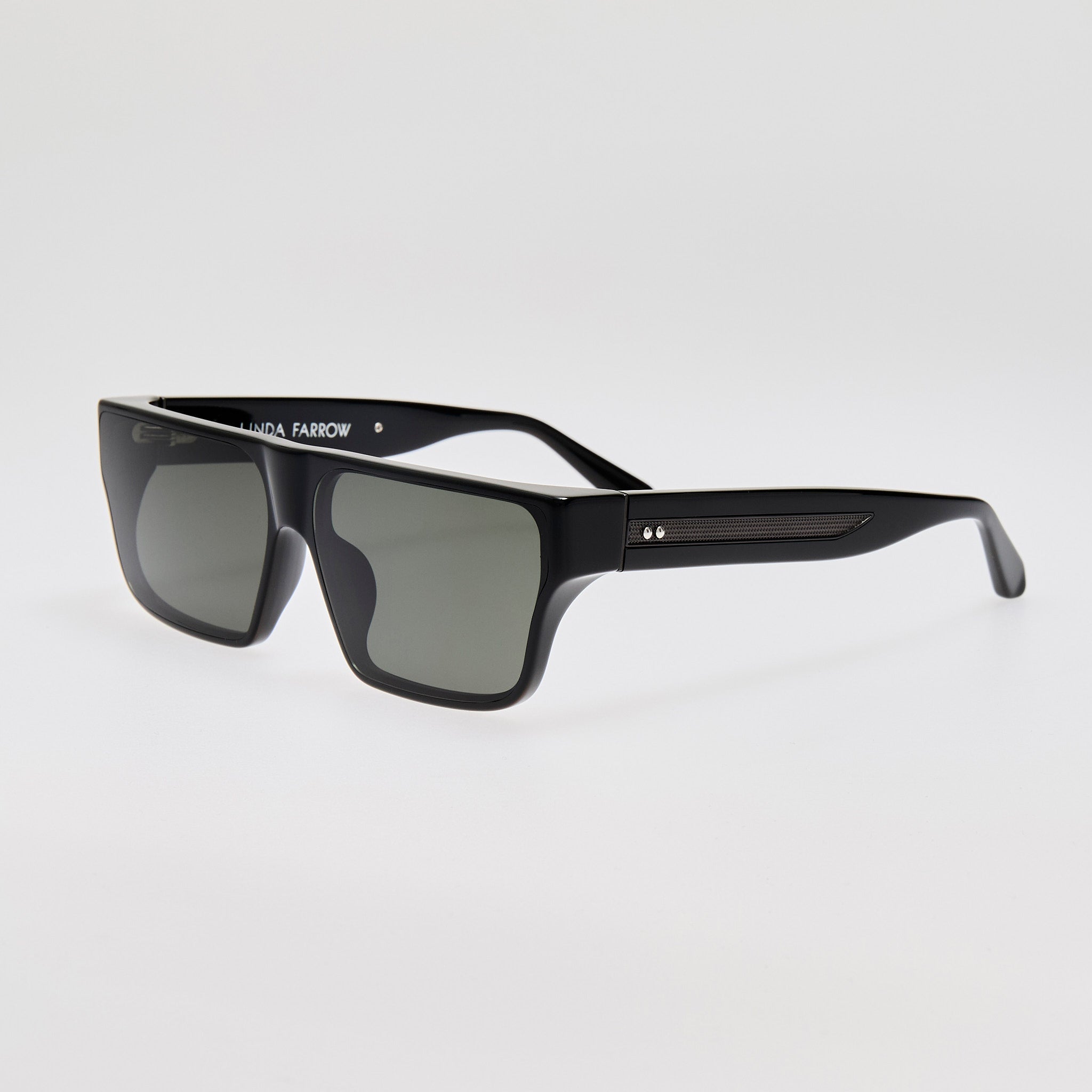 Brady Sunglasses in Black Matt Nickel - LINDA FARROW - Sunglasses -