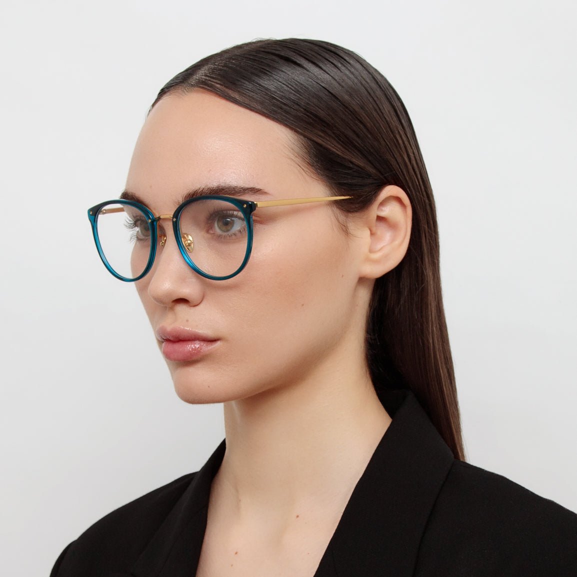 Calthorpe Optical Frame in Aqua - LINDA FARROW - Optical Frame -