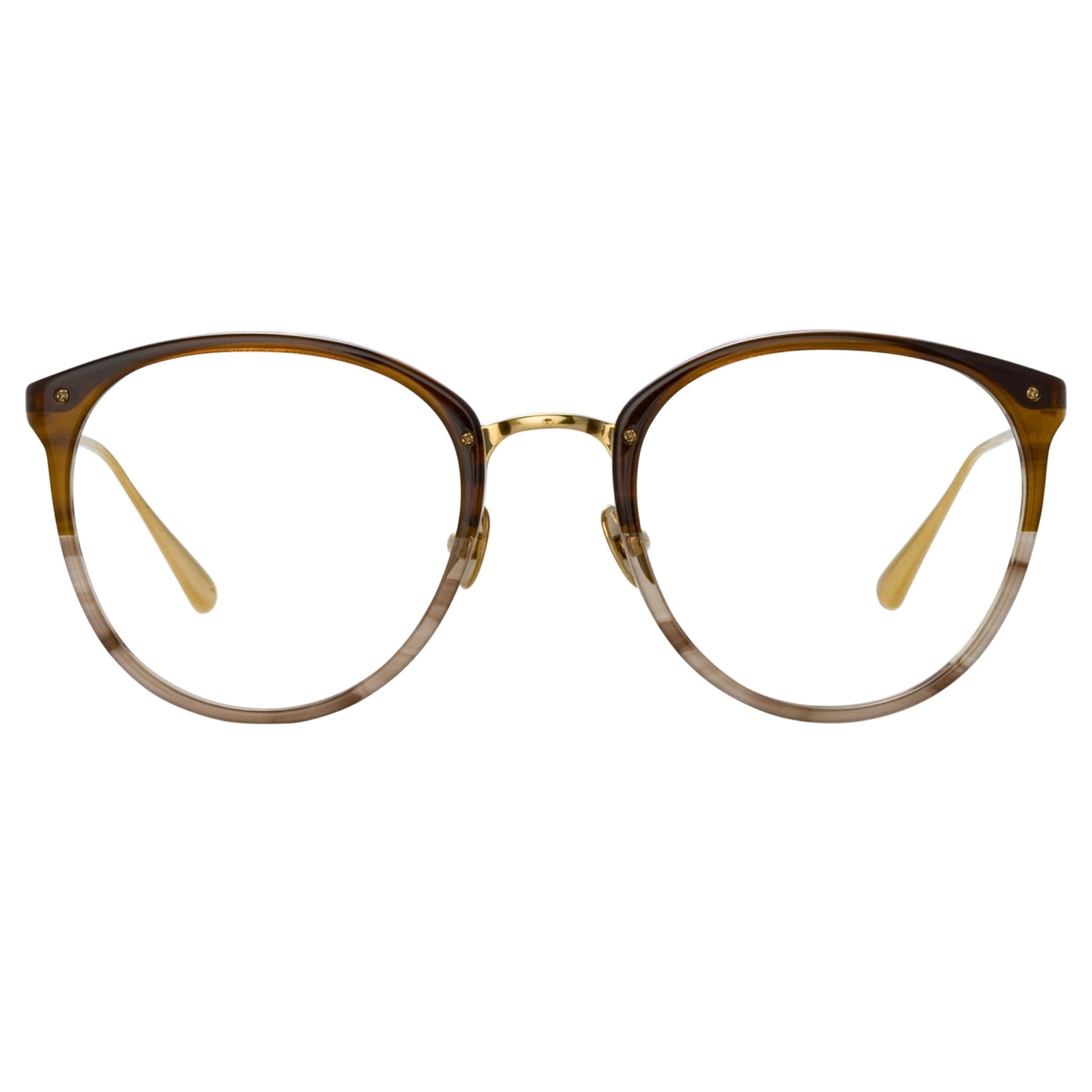 Calthorpe Optical Frame in Caramel Horn - LINDA FARROW - Optical Frame -
