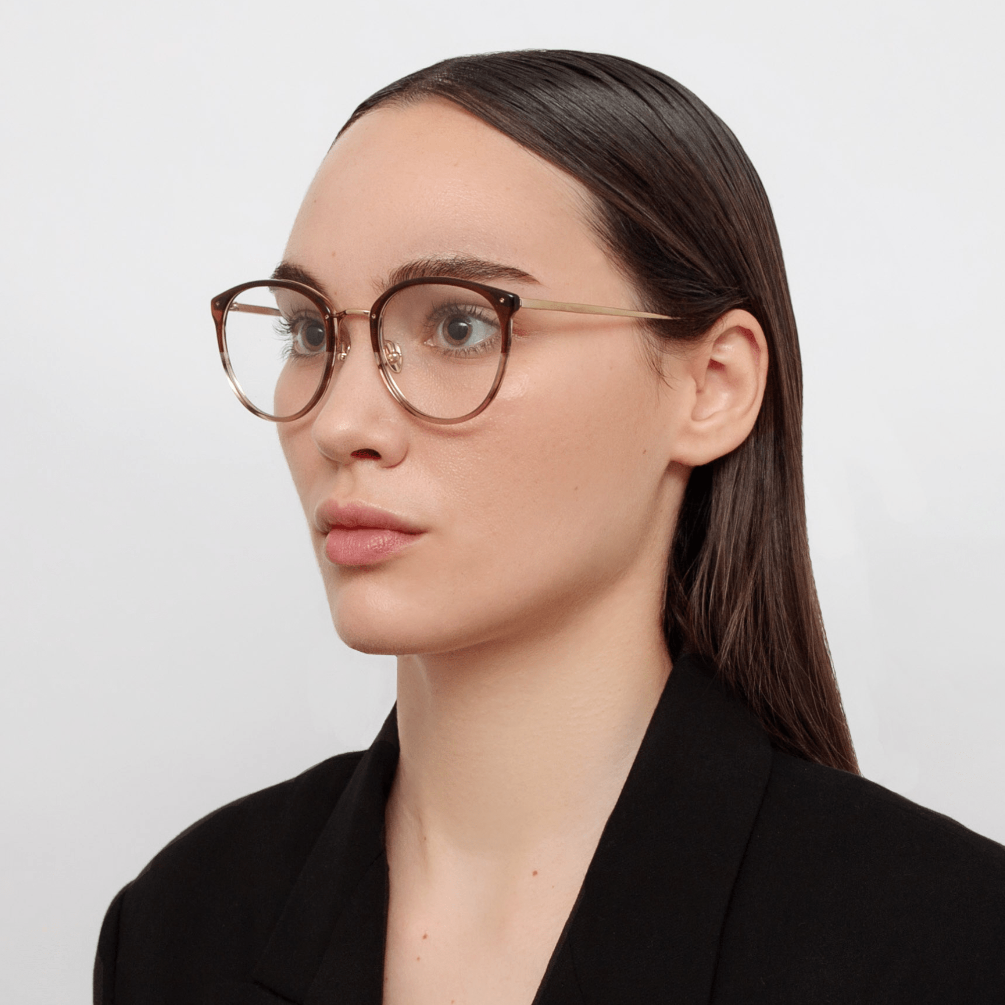 Calthorpe Optical Frame in Caramel Horn - LINDA FARROW - Optical Frame -