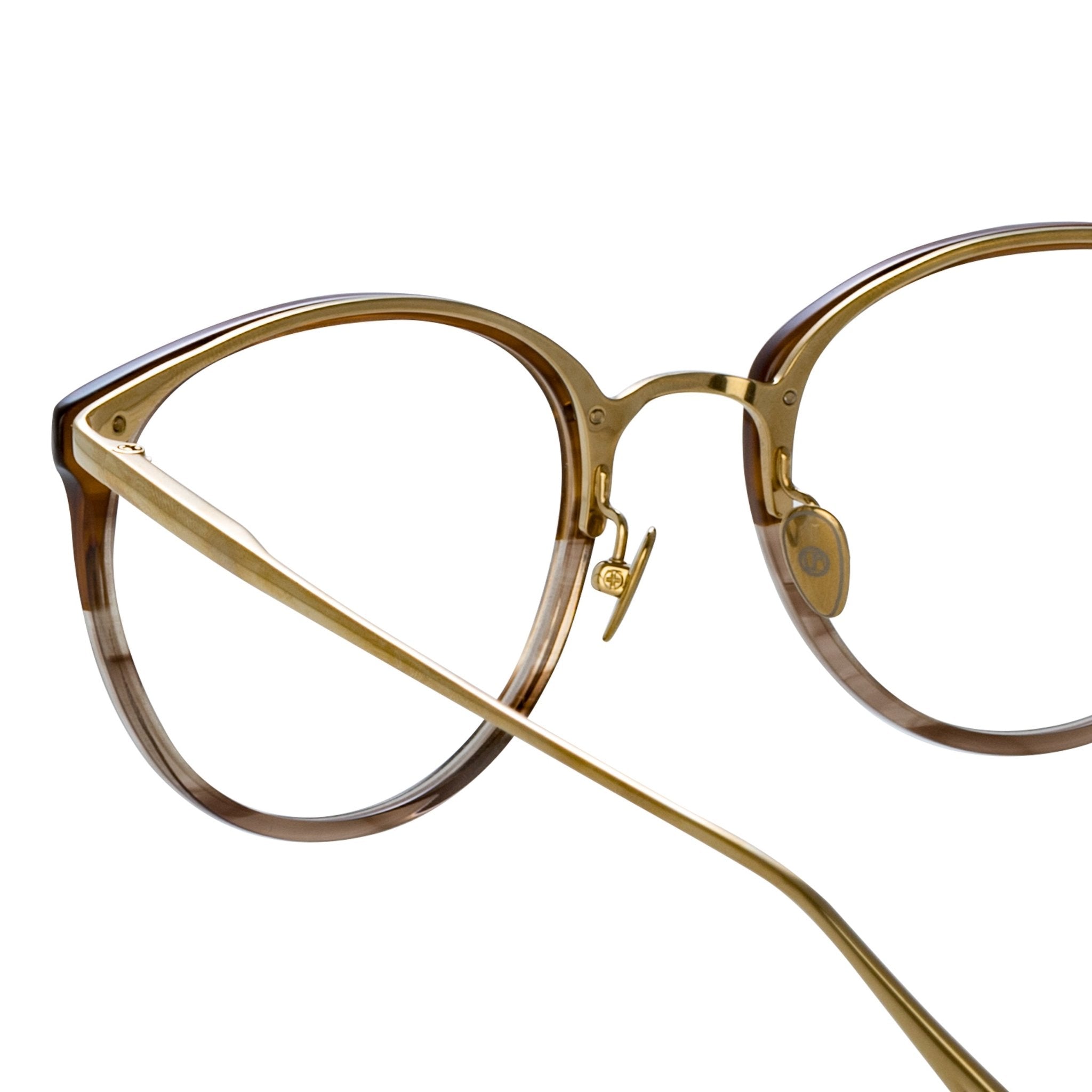 Calthorpe Optical Frame in Caramel Horn - LINDA FARROW - Optical Frame -