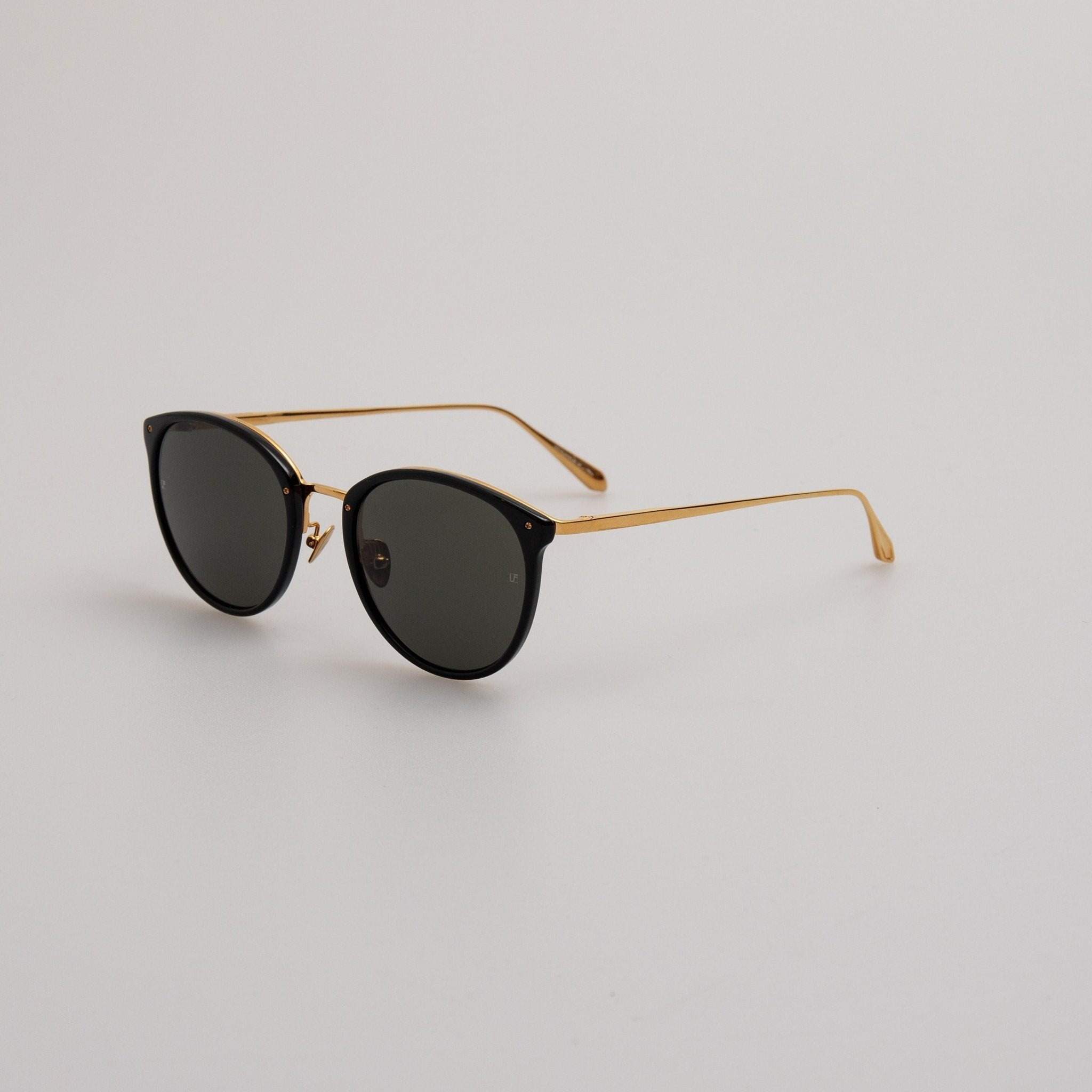Calthorpe Sunglasses in 22K Gold and Black - LINDA FARROW - Sunglasses -