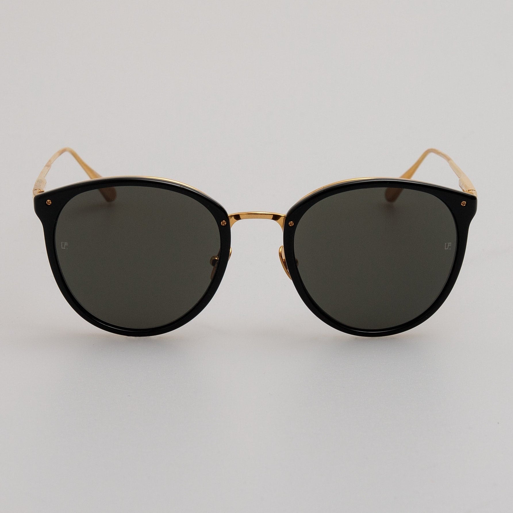 Calthorpe Sunglasses in 22K Gold and Black - LINDA FARROW - Sunglasses -