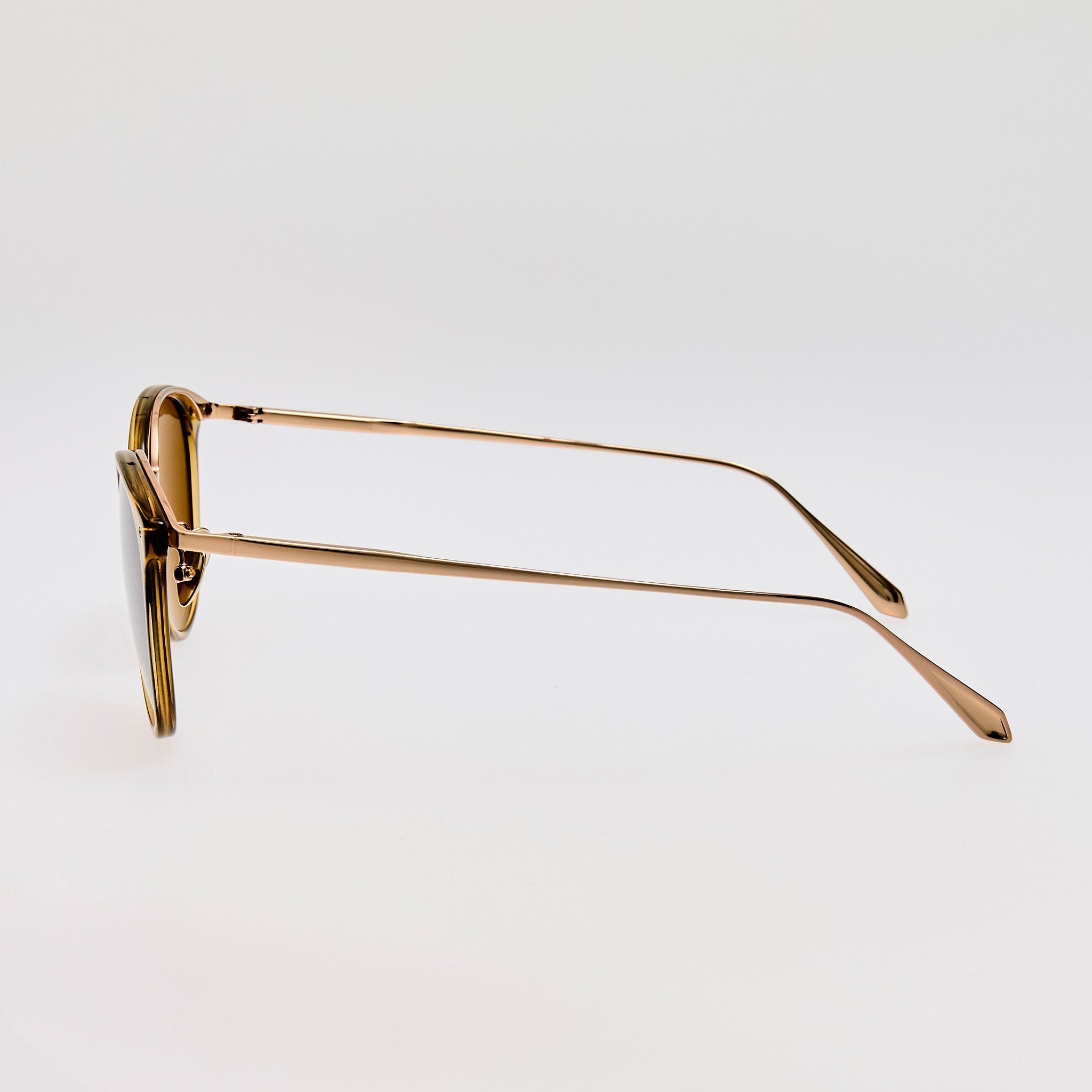 Calthorpe Sunglasses in 22K Gold and Khaki - LINDA FARROW - Sunglasses -