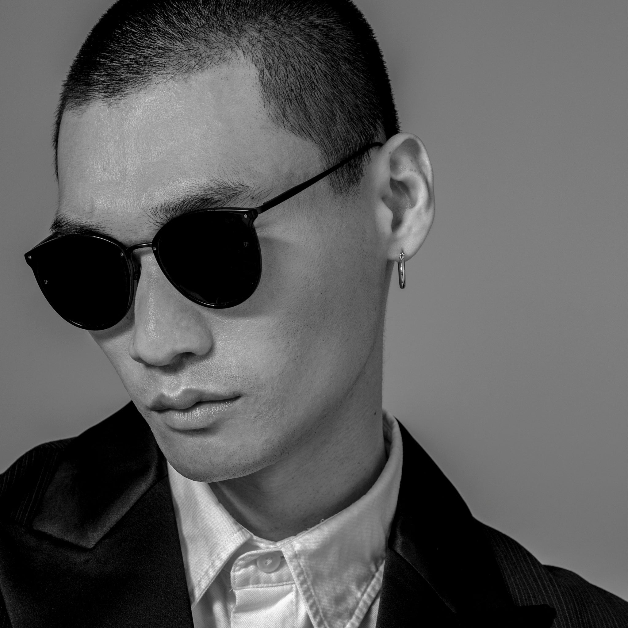 Calthorpe Sunglasses in Black and Matt Nickel - LINDA FARROW - Sunglasses -