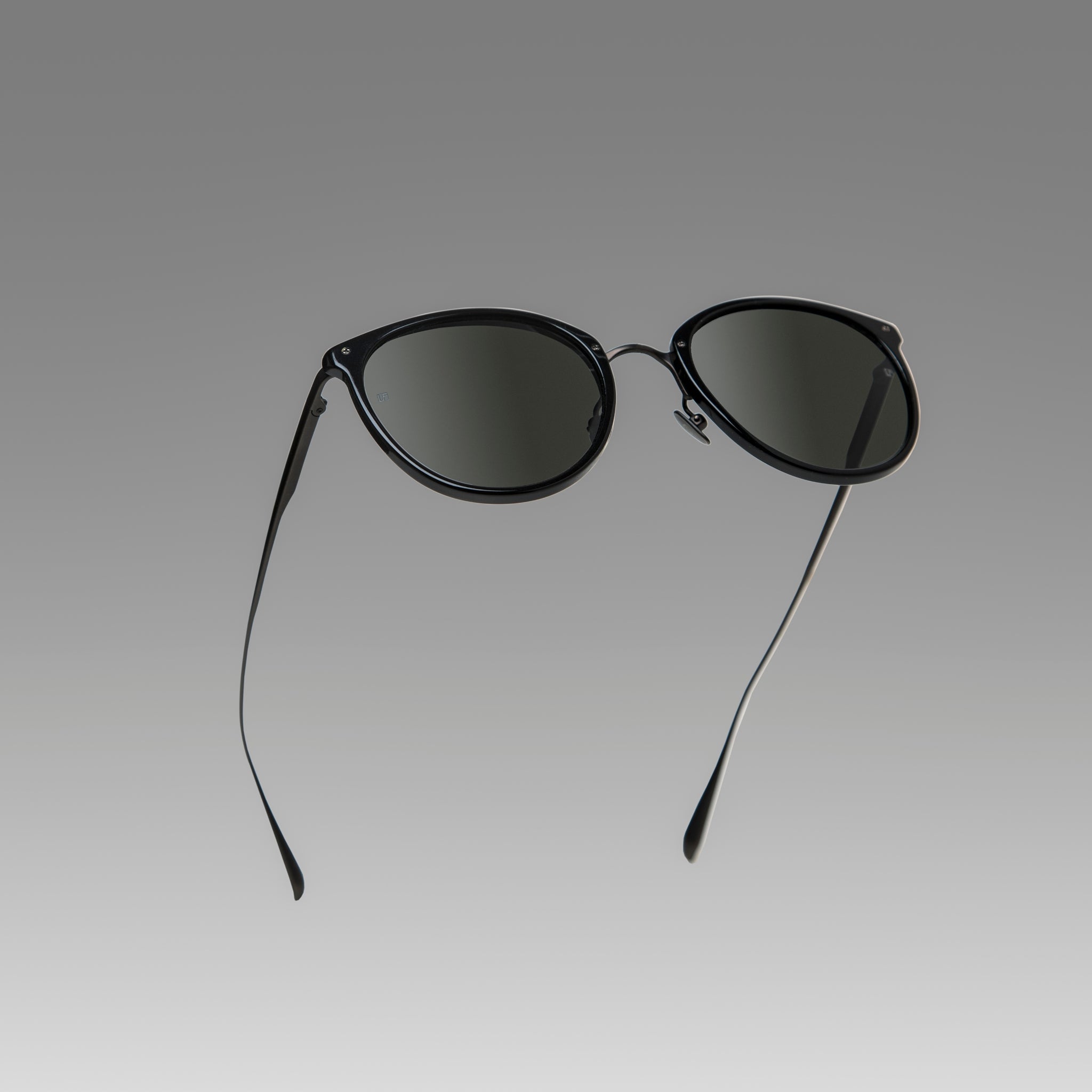 Calthorpe Sunglasses in Black and Matt Nickel - LINDA FARROW - Sunglasses -