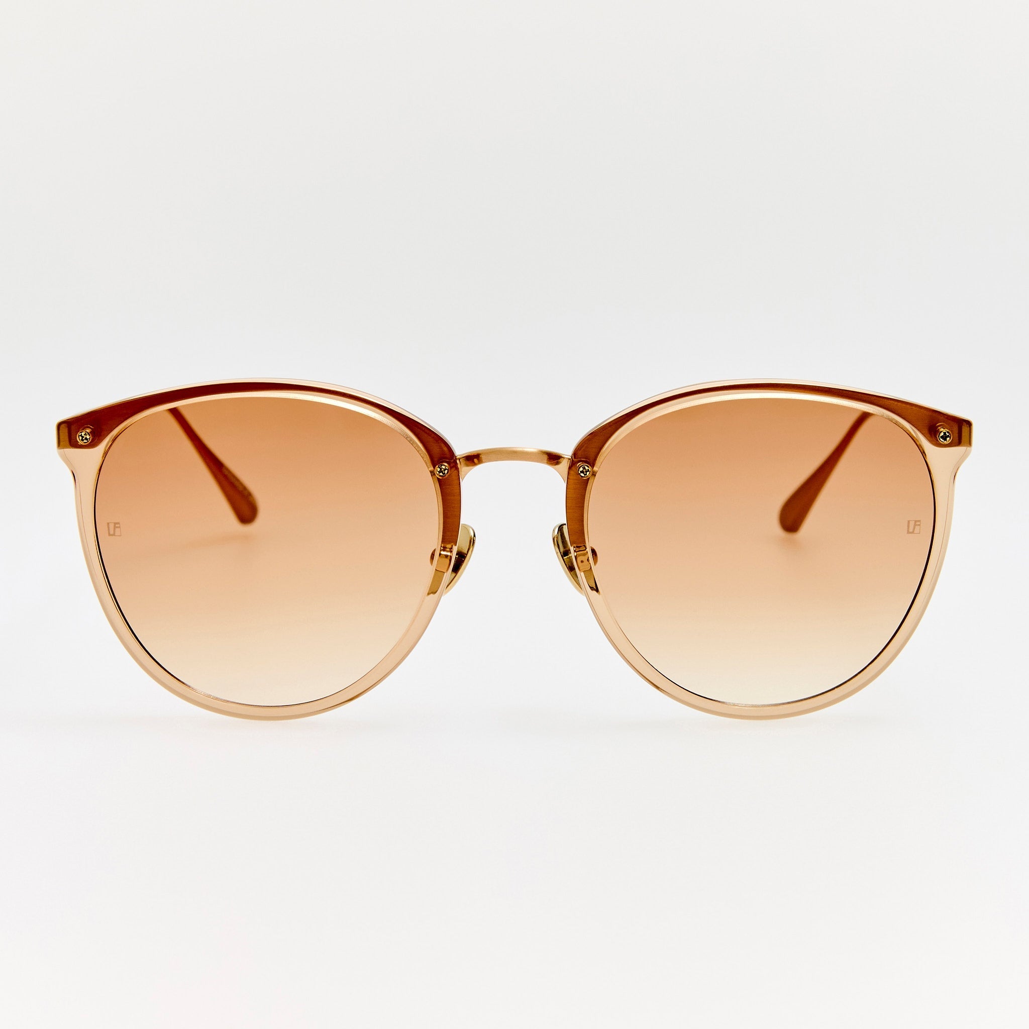 Calthorpe Sunglasses in Matt Champagne and Caramel - LINDA FARROW - Sunglasses -