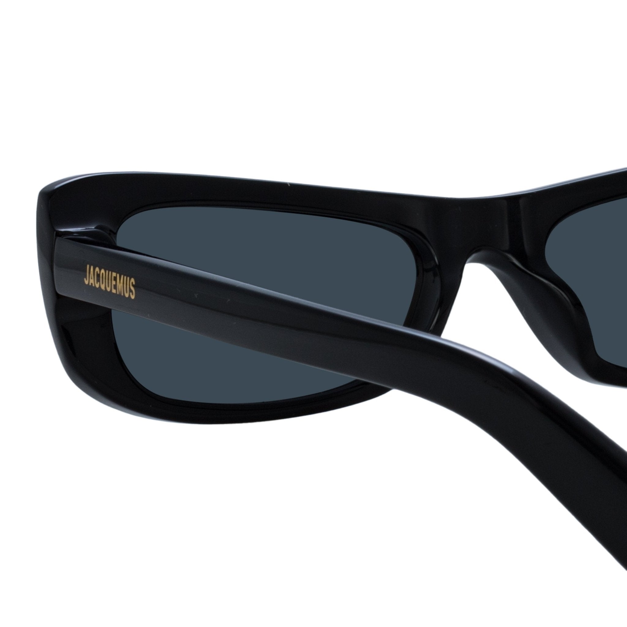 Capri Rectangular Sunglasses in Black - LINDA FARROW - Sunglasses -
