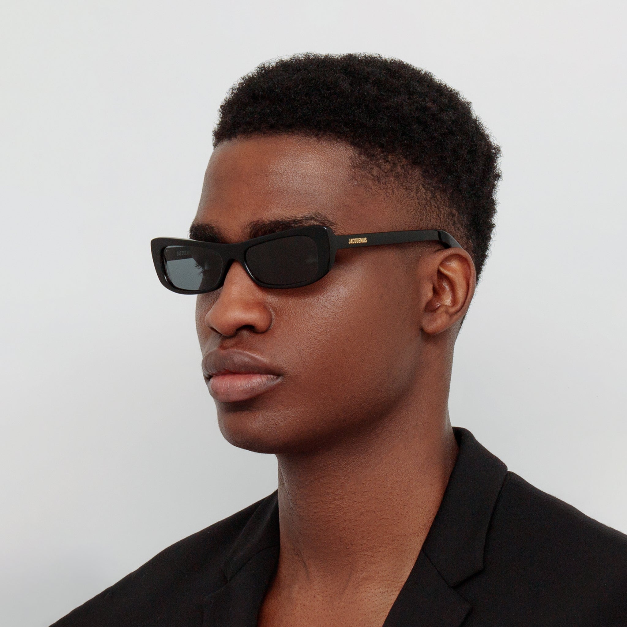 Capri Rectangular Sunglasses in Black - LINDA FARROW - Sunglasses -
