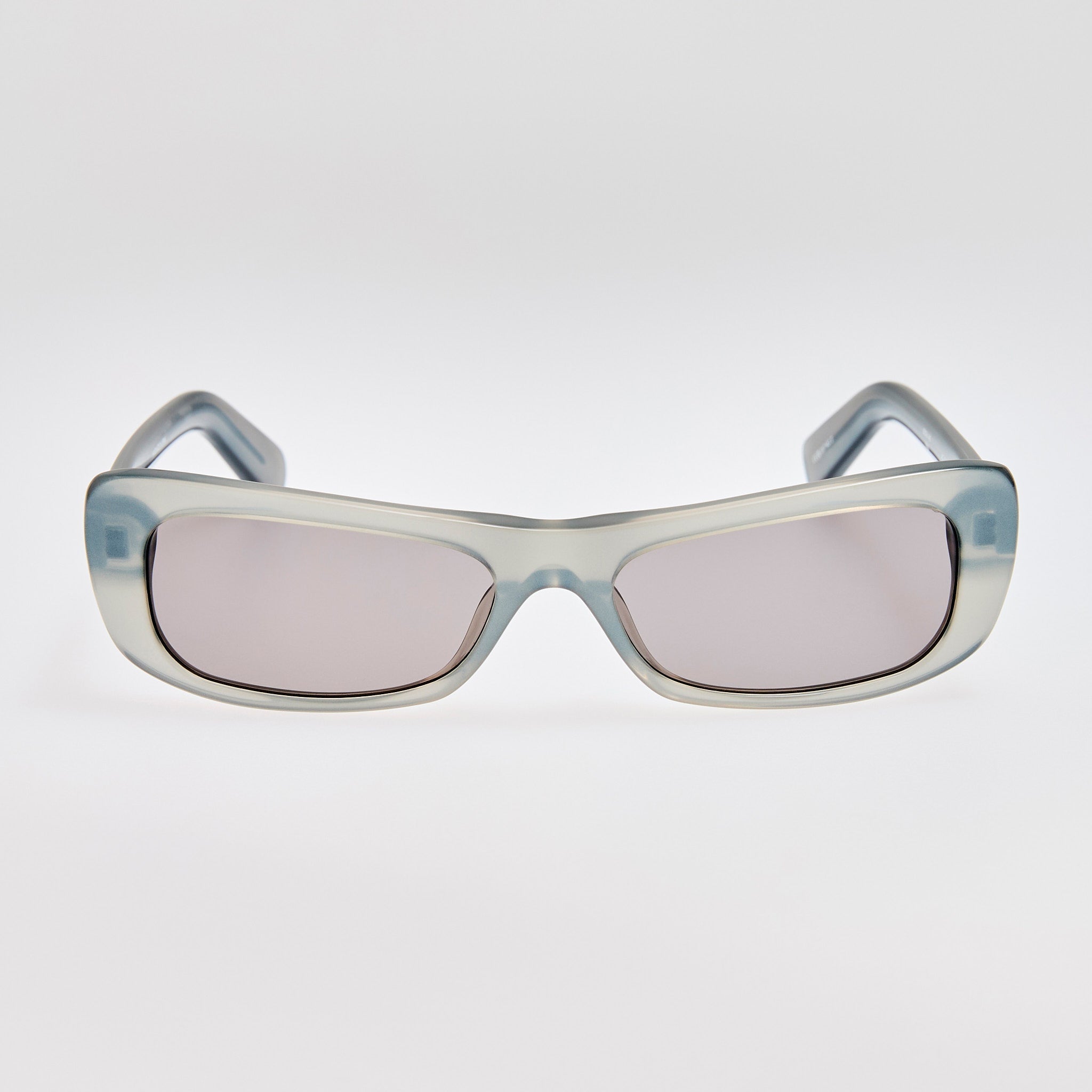 Capri Rectangular Sunglasses in Metallic Grey - LINDA FARROW - Sunglasses -