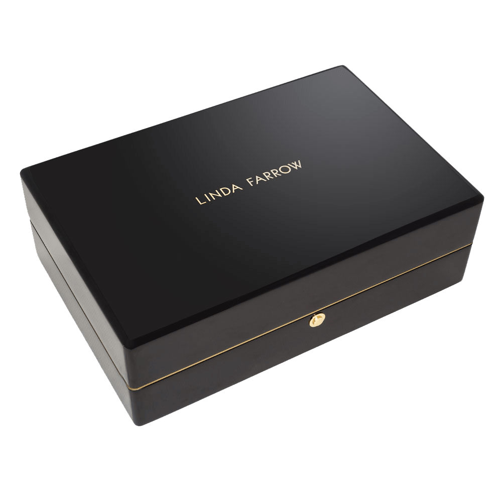 Cara Sunglasses in Black with Diamonds and 22K Gold - LINDA FARROW - Sunglasses -