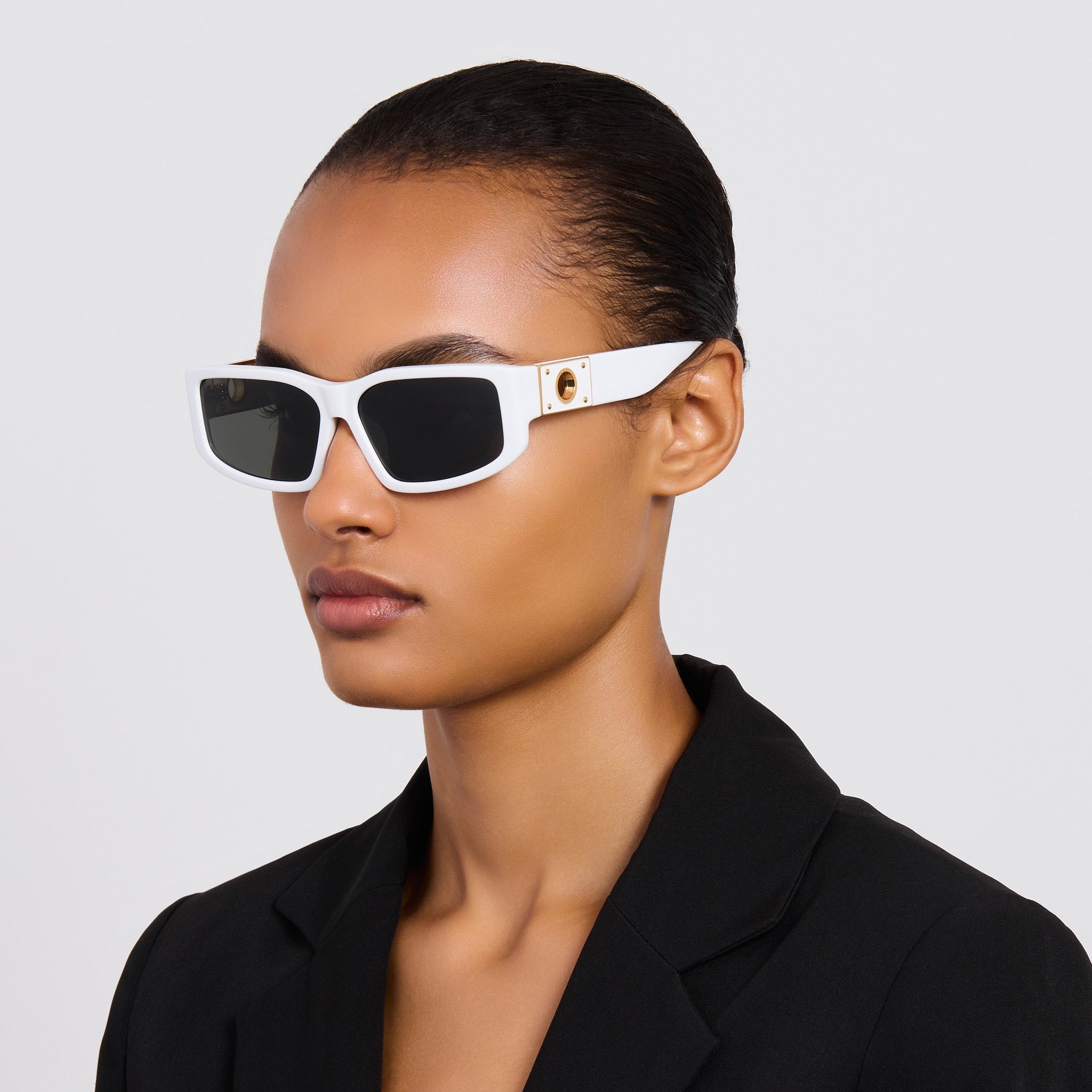 Carmela Sunglasses in White - LINDA FARROW - Sunglasses -