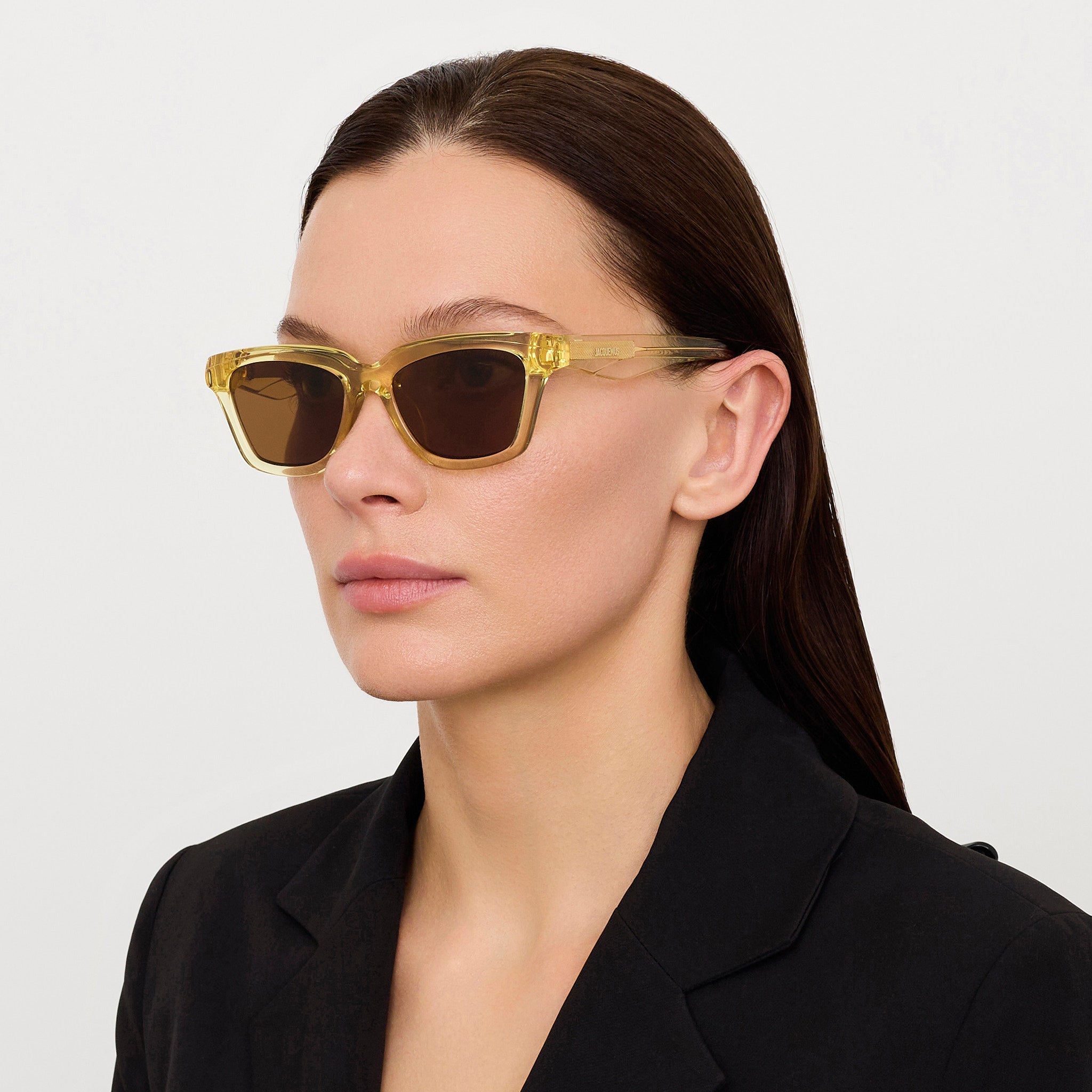 Carre Sunglasses in Crystal Yellow - LINDA FARROW - Sunglasses -