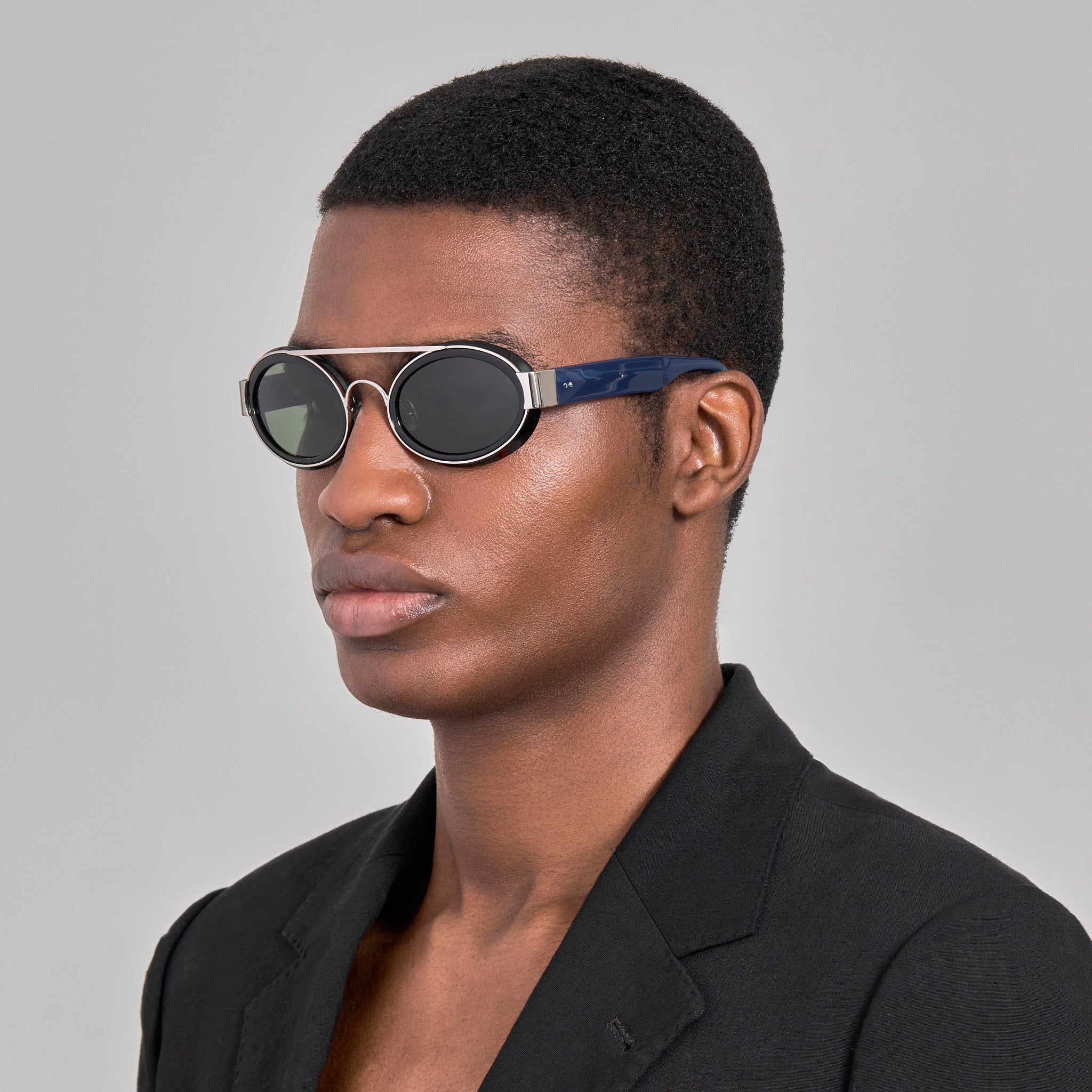 Cat Eye Sunglasses in Black - LINDA FARROW-Sunglasses-
