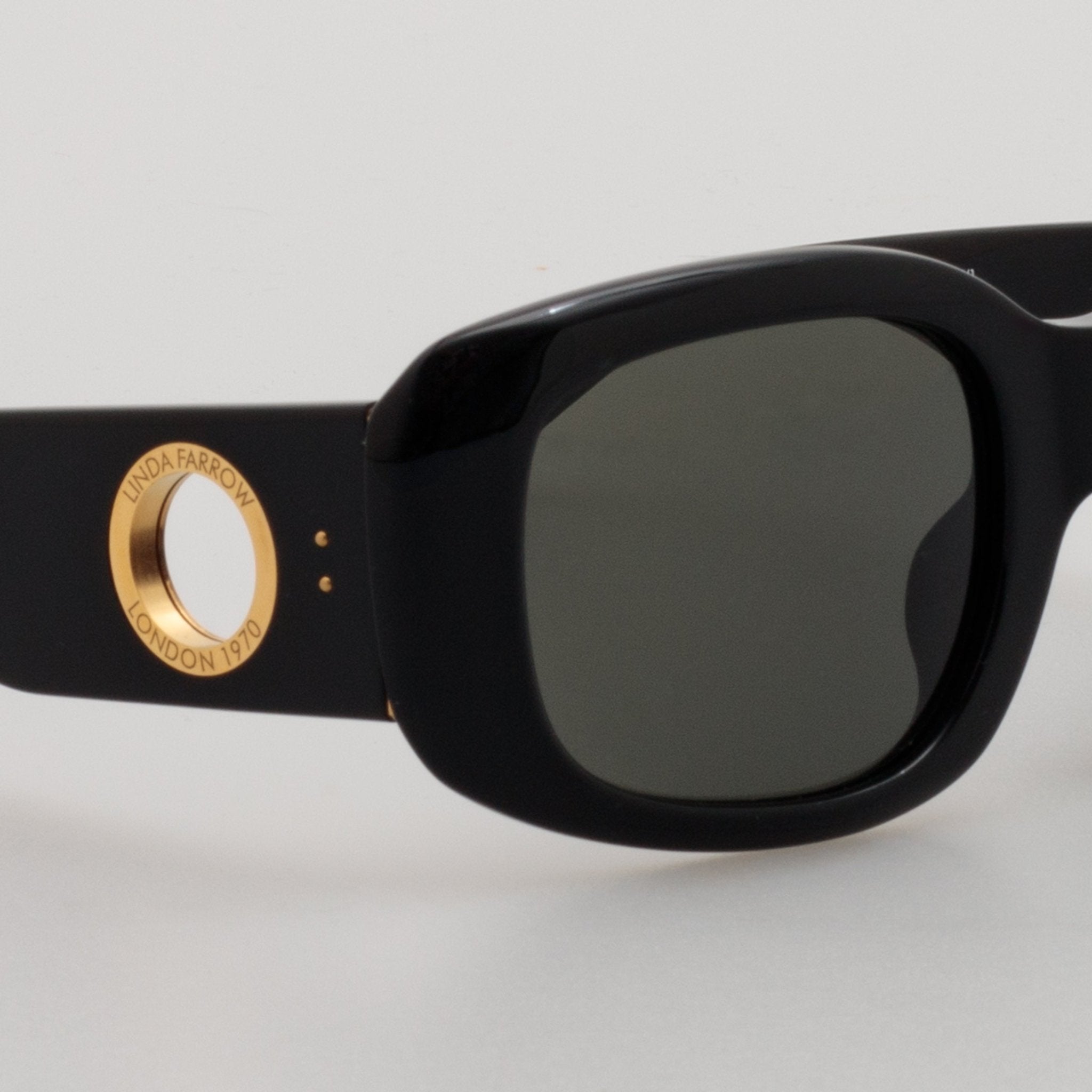 Celeste Oversize Sunglasses in Black - LINDA FARROW - Sunglasses -