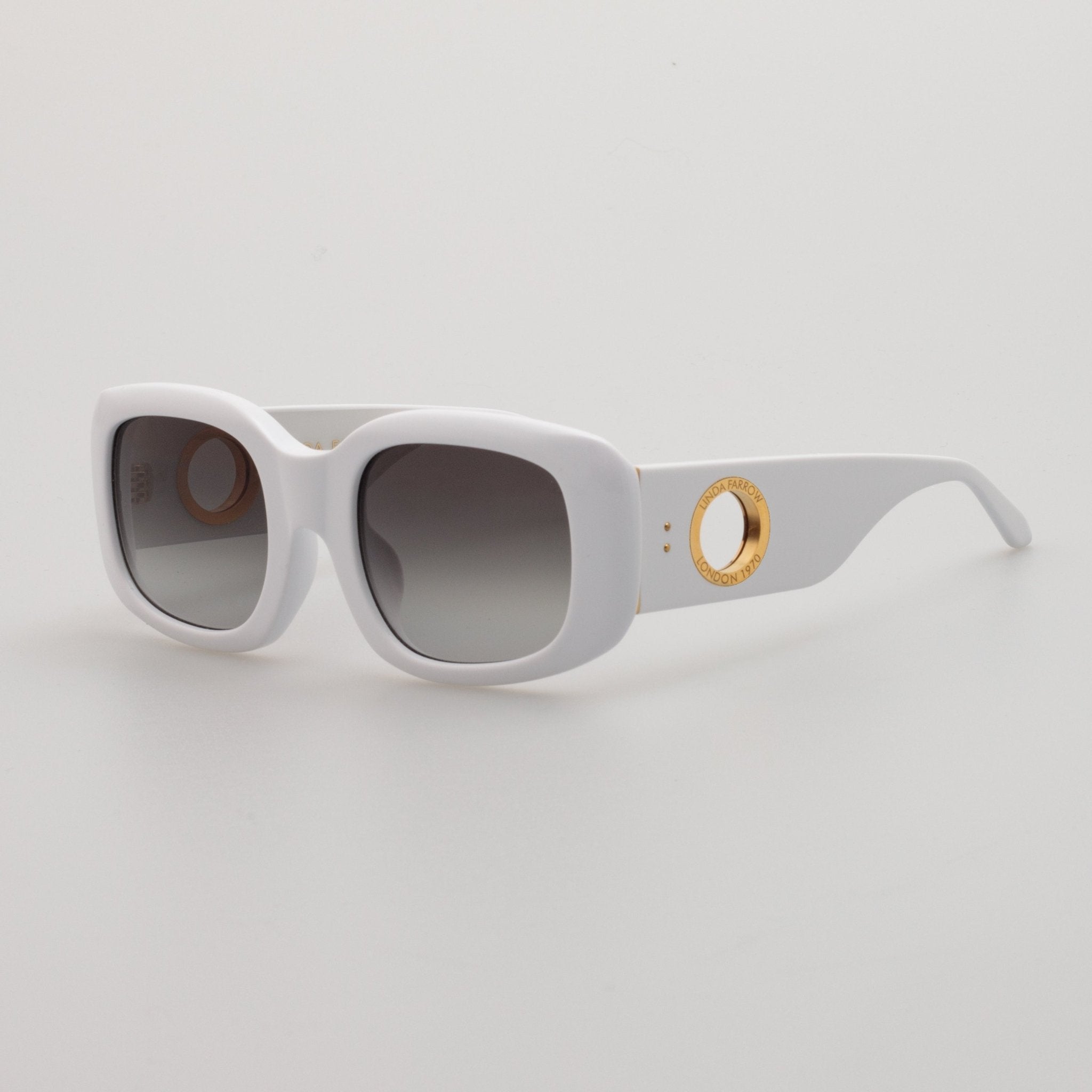 Celeste Oversize Sunglasses in White - LINDA FARROW - Sunglasses -