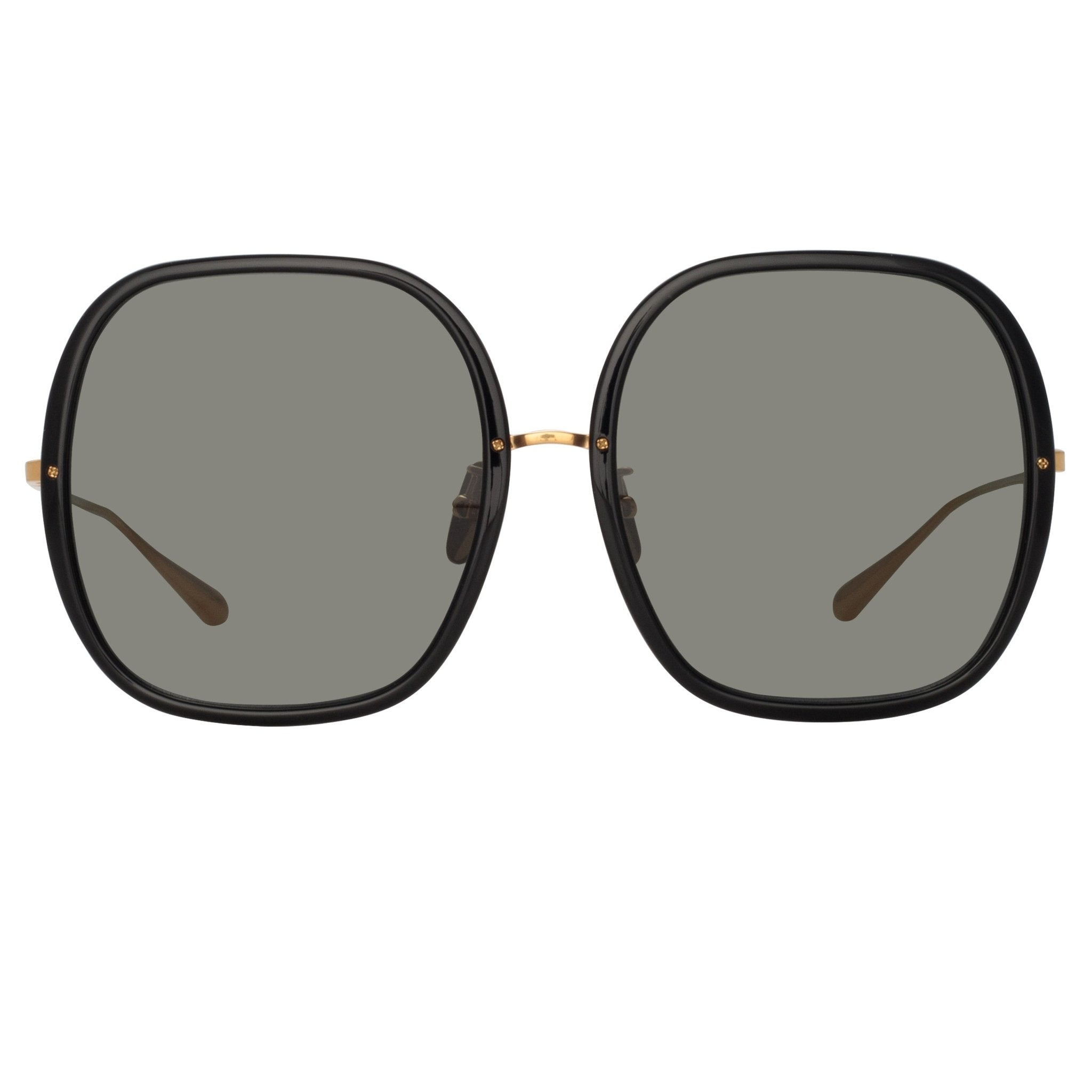 Celia Sunglasses in 22K Gold and Grey - LINDA FARROW - Sunglasses -