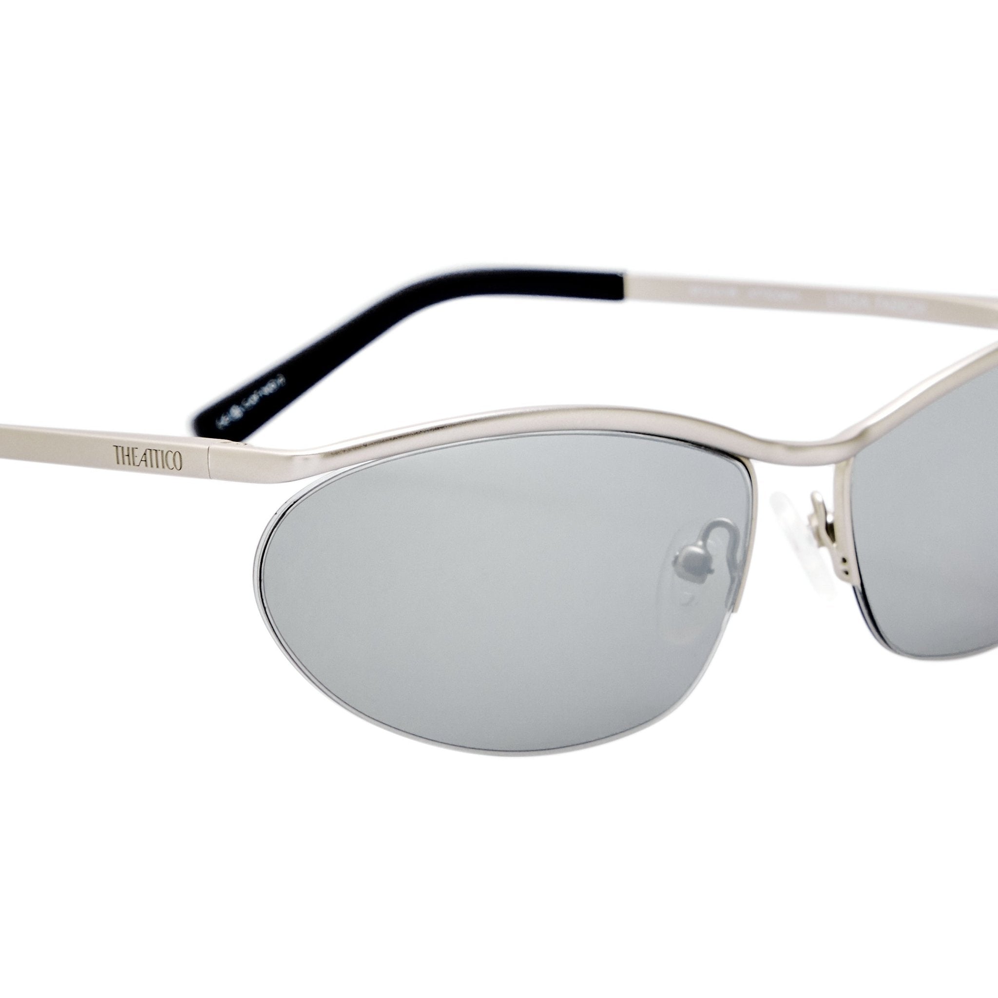 Charlotte Sunglasses in Matt Silver - LINDA FARROW-Sunglasses-