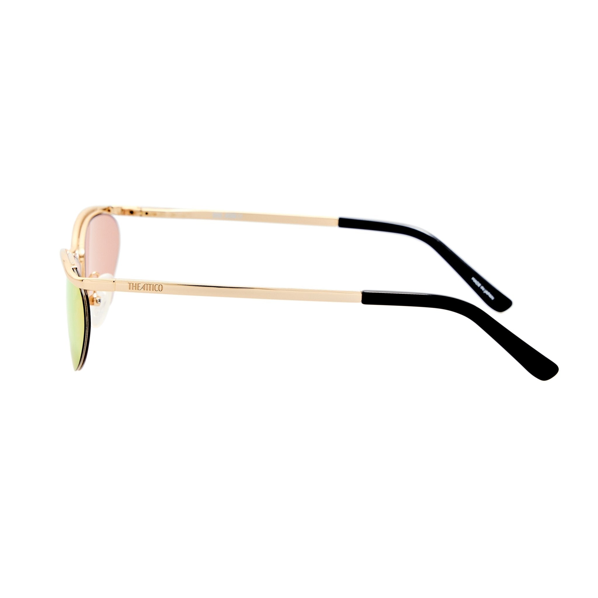 Charlotte Sunglasses in Yellow Gold - LINDA FARROW-Sunglasses-
