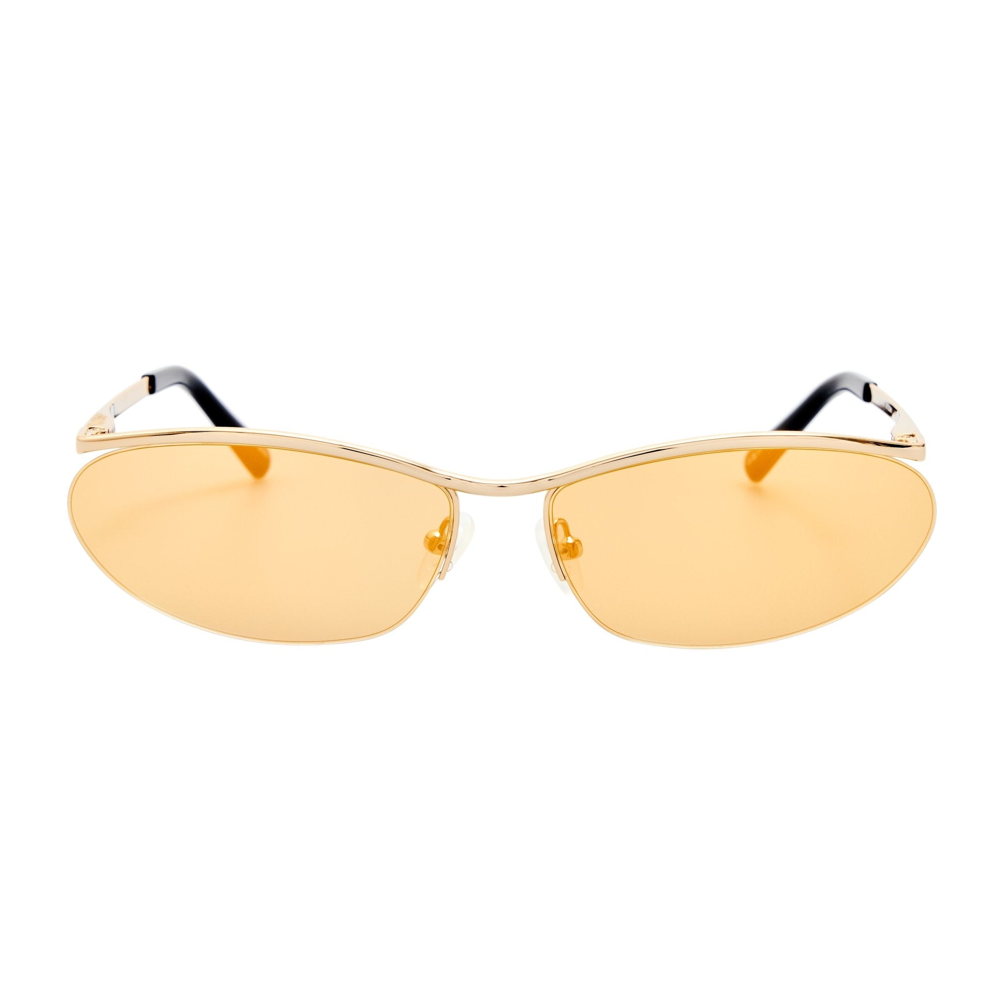 Charlotte Sunglasses in Yellow Gold - LINDA FARROW-Sunglasses-