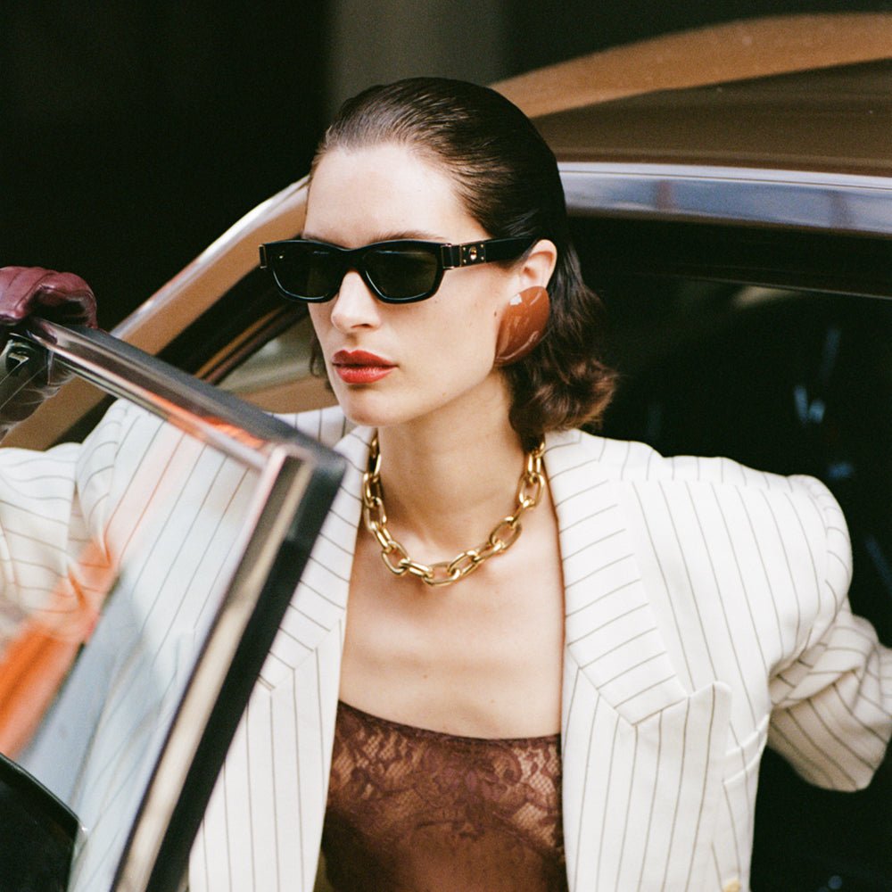 Clara Sunglasses in Black - LINDA FARROW - Sunglasses -