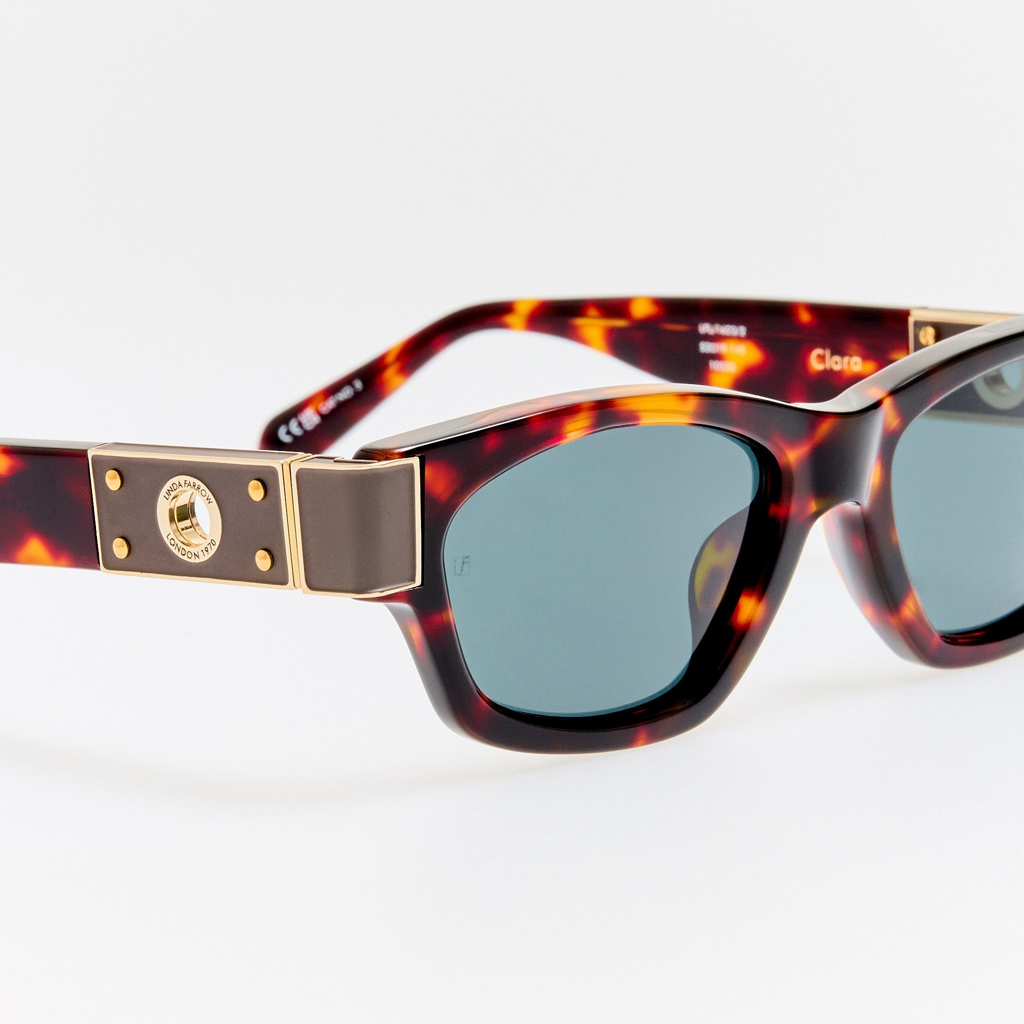 Clara Sunglasses in Dark Tortoiseshell - LINDA FARROW - Sunglasses -