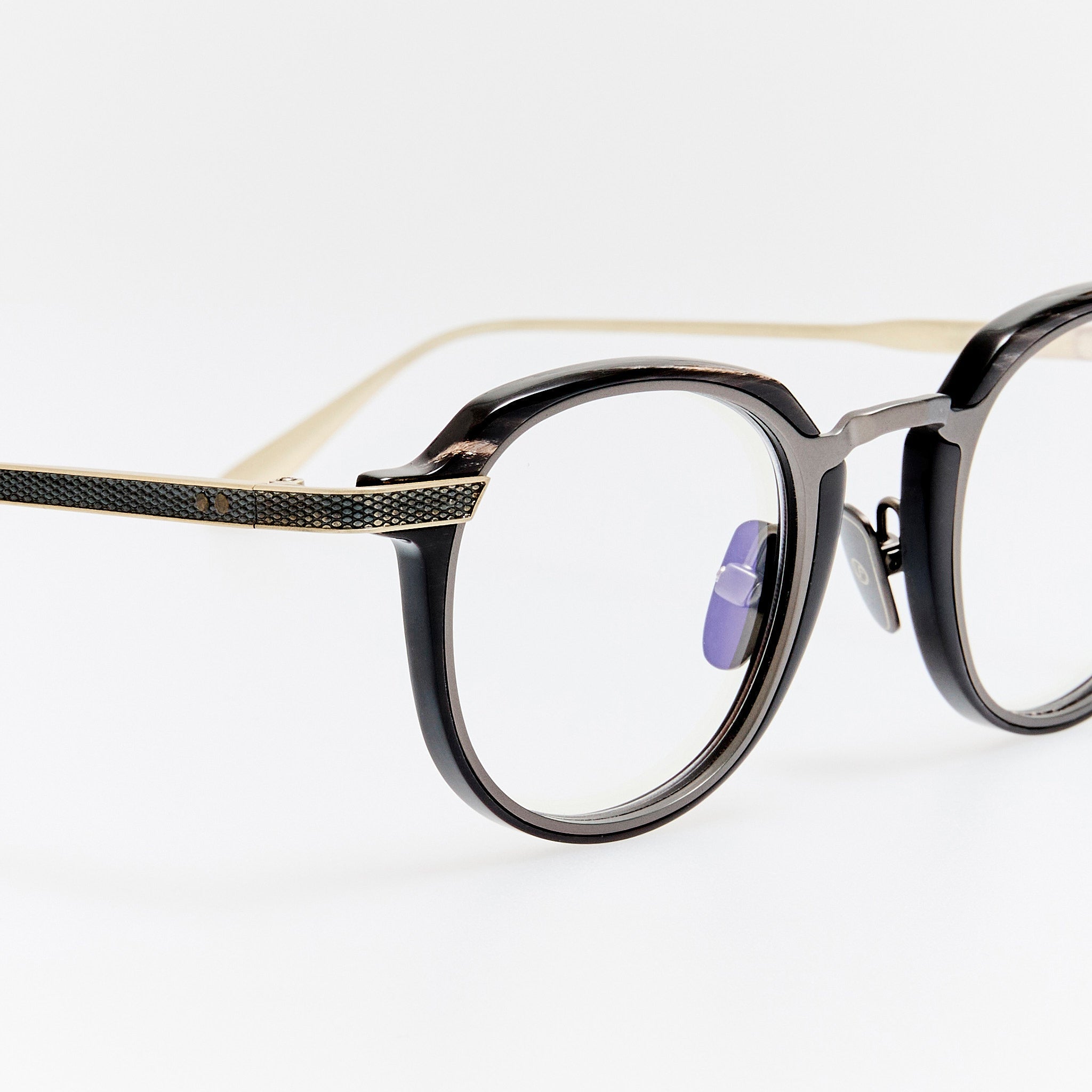Clement Optical in Buffalo Horn and 925 Sterling Silver - LINDA FARROW - Optical Frame -