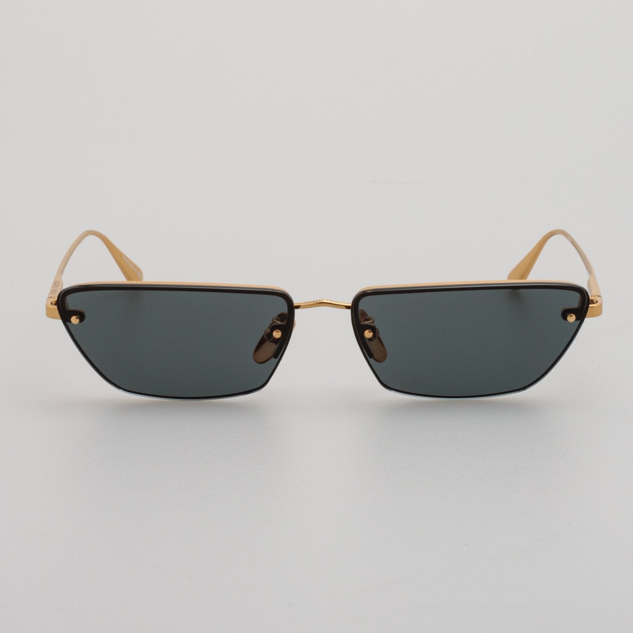 Cleo Sunglasses in 22K gold and Grey - LINDA FARROW - Sunglasses -