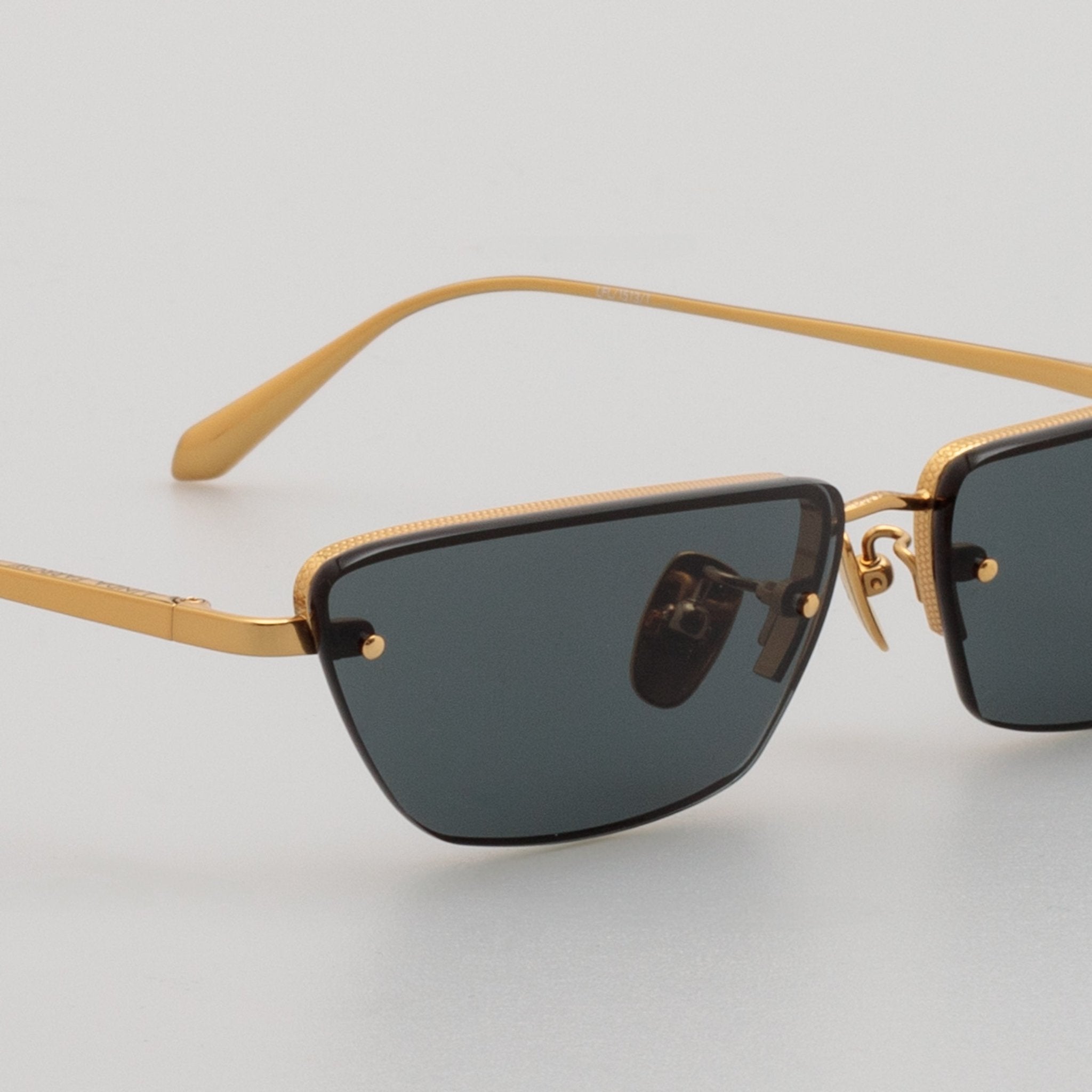 Cleo Sunglasses in 22K gold and Grey - LINDA FARROW - Sunglasses -