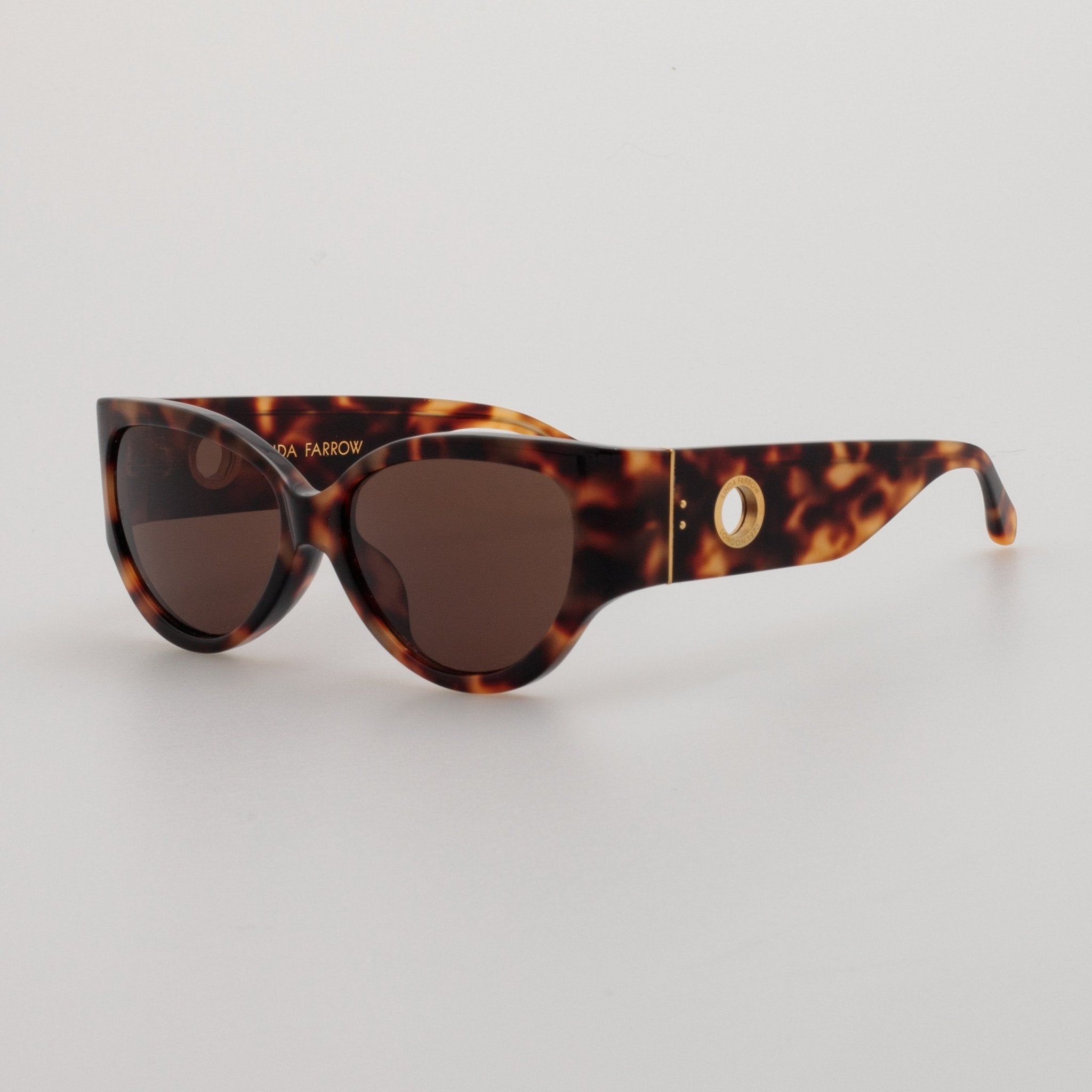 Connie Sunglasses in Tortoiseshell - LINDA FARROW - Sunglasses -