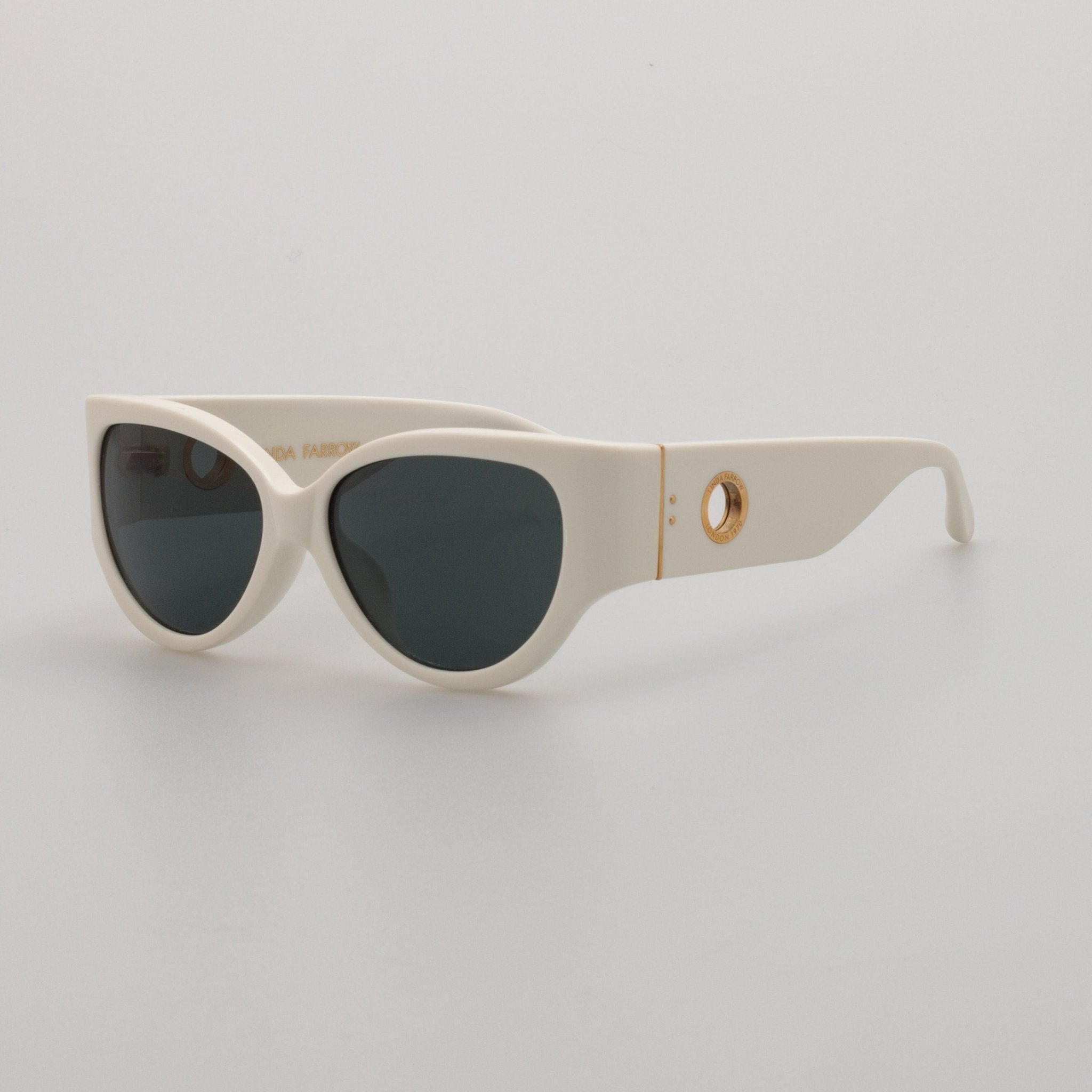 Connie Sunglasses in White - LINDA FARROW - Sunglasses -
