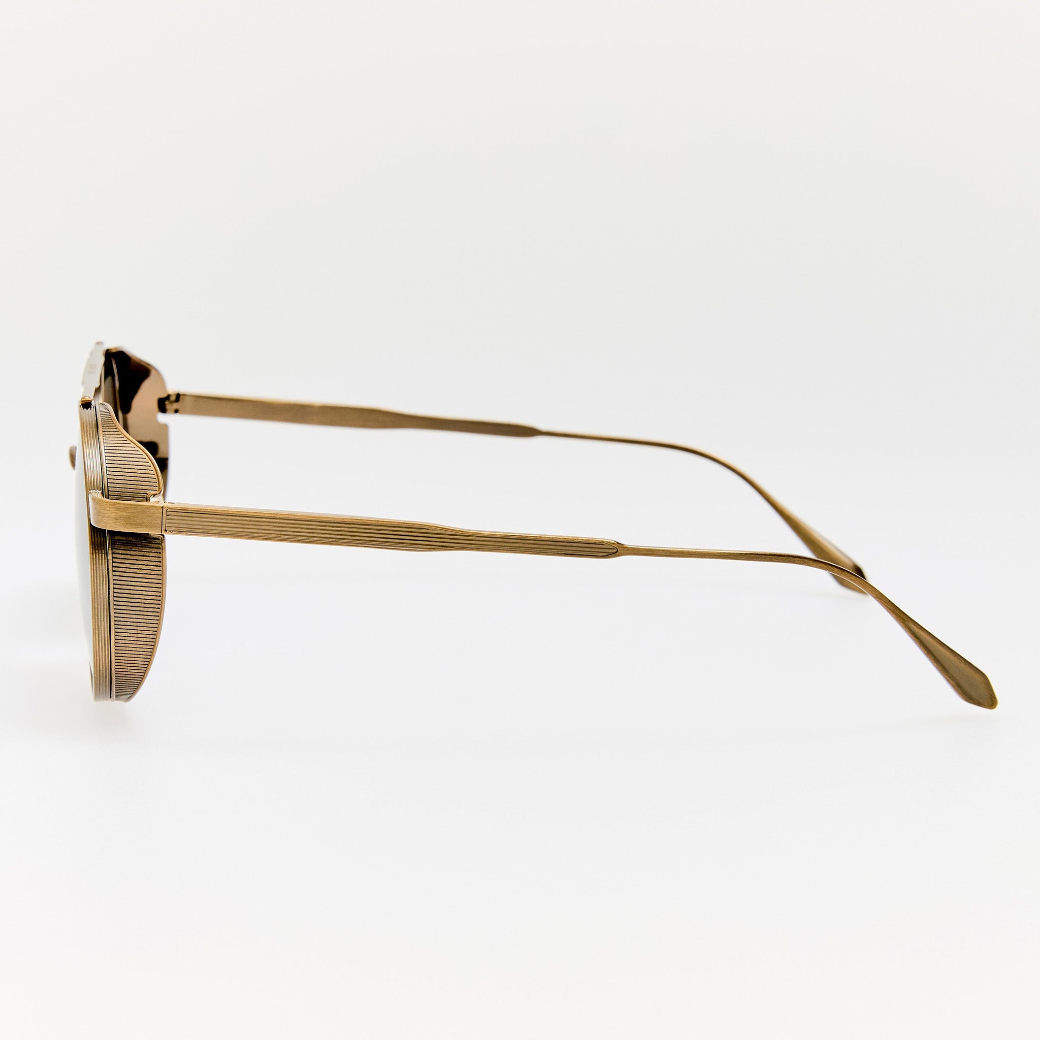 Conor Sunglasses in Antique Gold and Green - LINDA FARROW-Sunglasses-