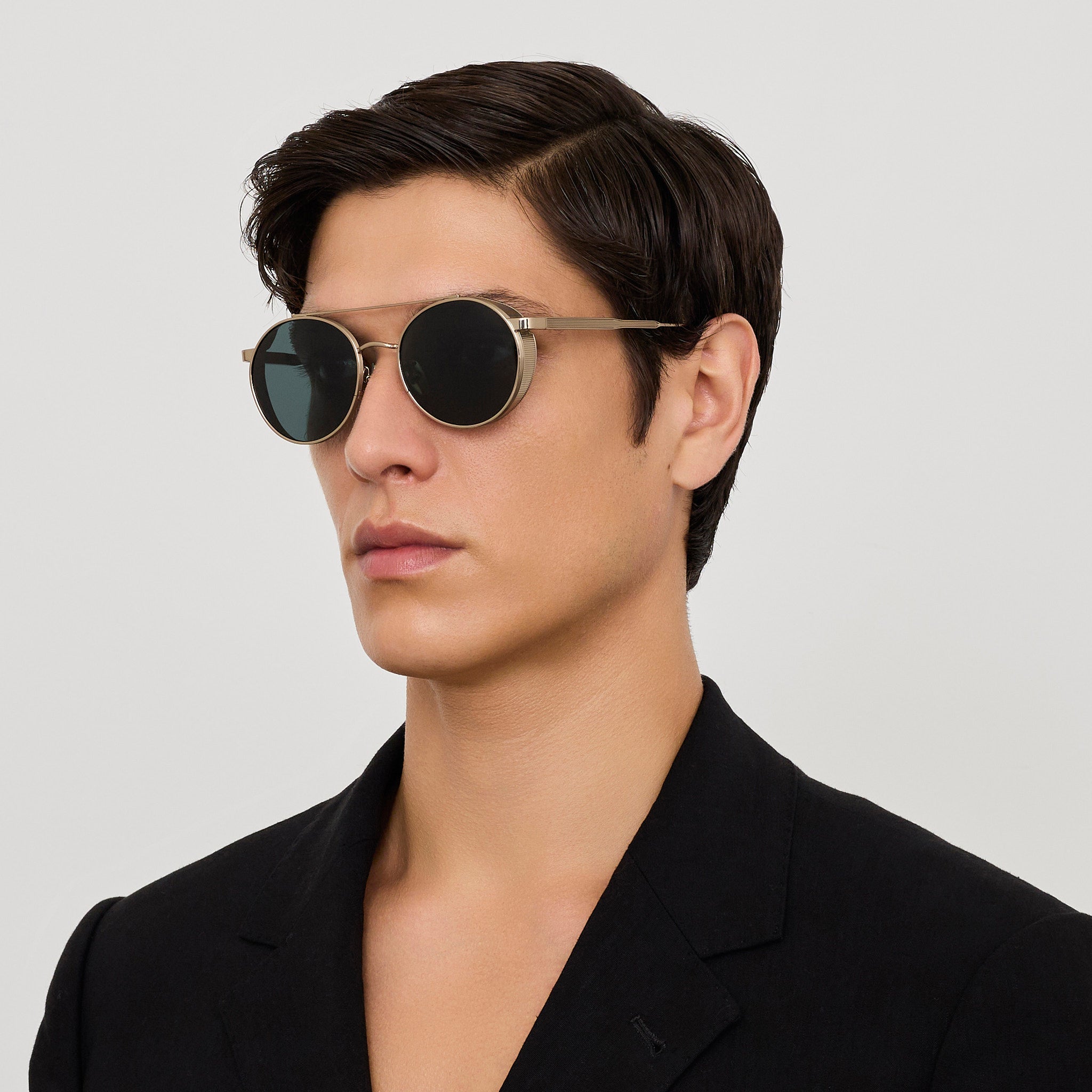 Conor Sunglasses in Green and 22K Gold - LINDA FARROW - Sunglasses -