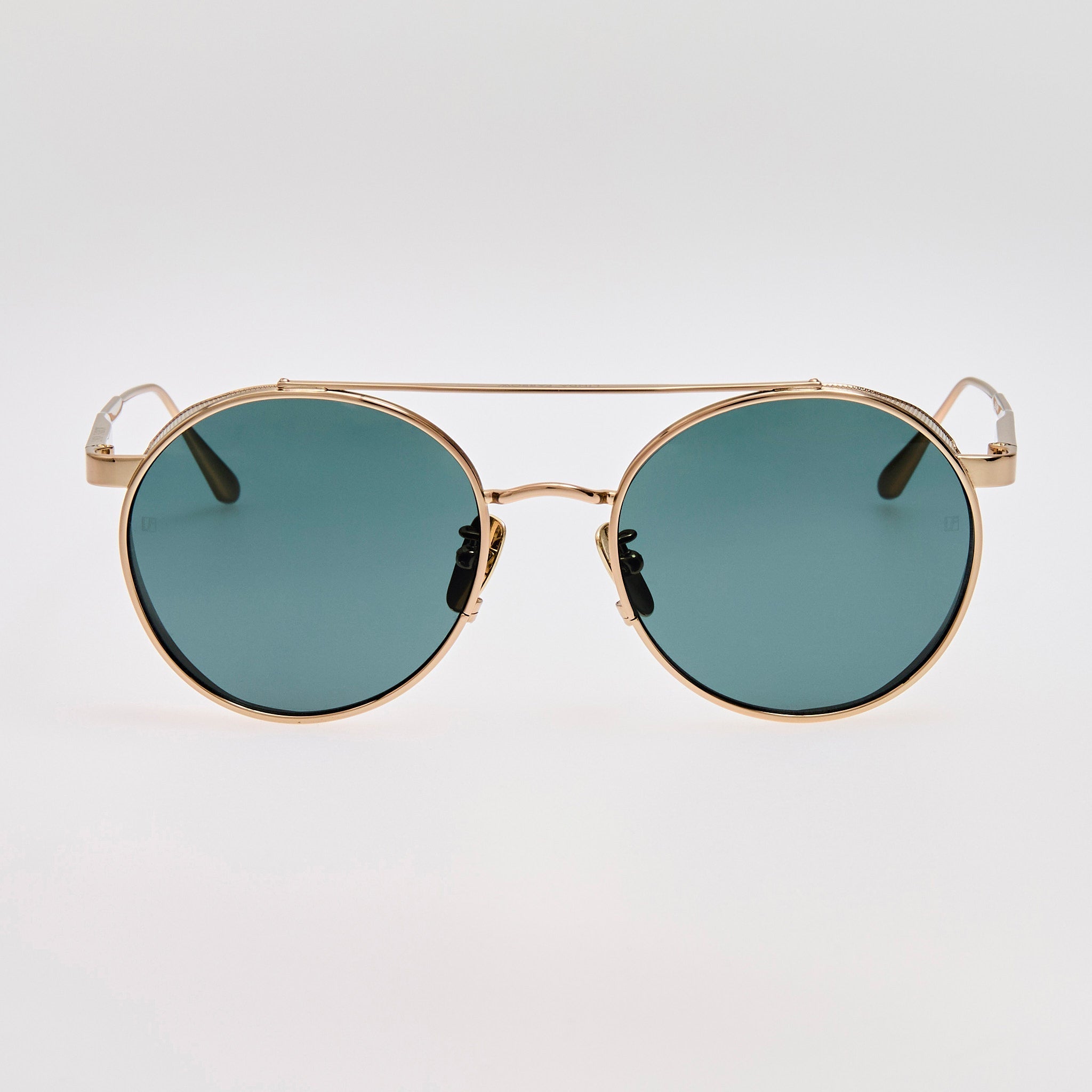 Conor Sunglasses in Green and 22K Gold - LINDA FARROW - Sunglasses -