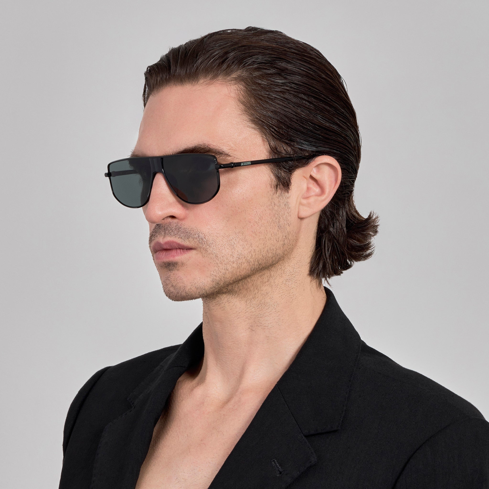 Corsa Sunglasses in Black and Grey - LINDA FARROW - Sunglasses -